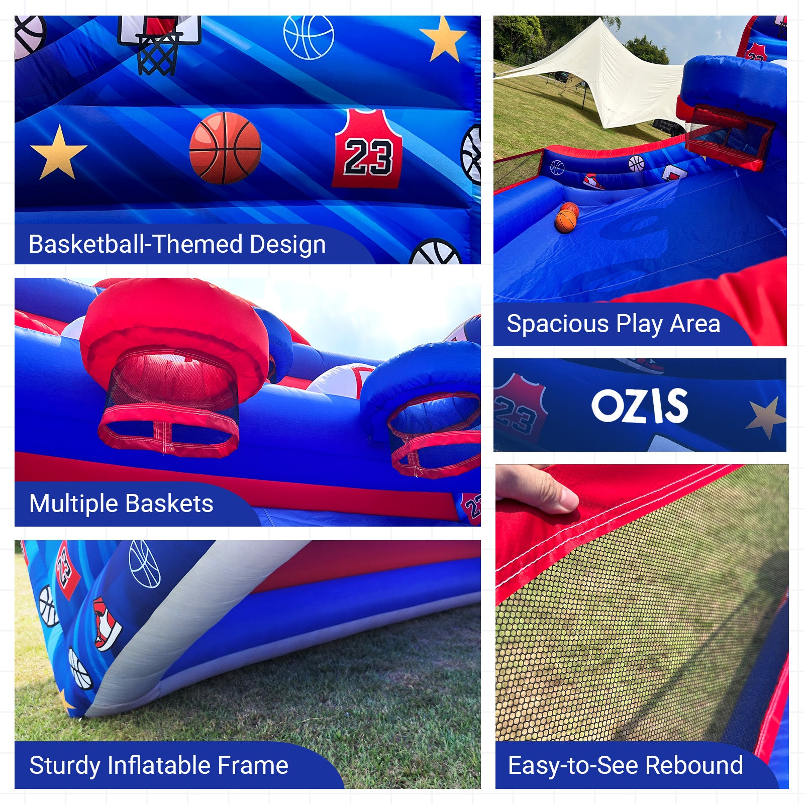 Inflatable Basketball Hoop Set with Balls & Blower - Indoor/Outdoor Party Game