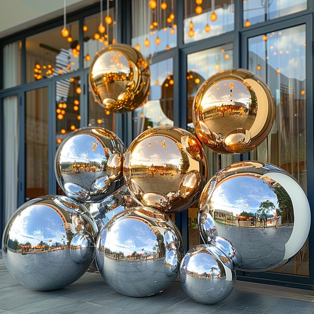 Inflatable Mirror Ball Value 2-Pack (19.7"+31.5") - Choose Your Color
