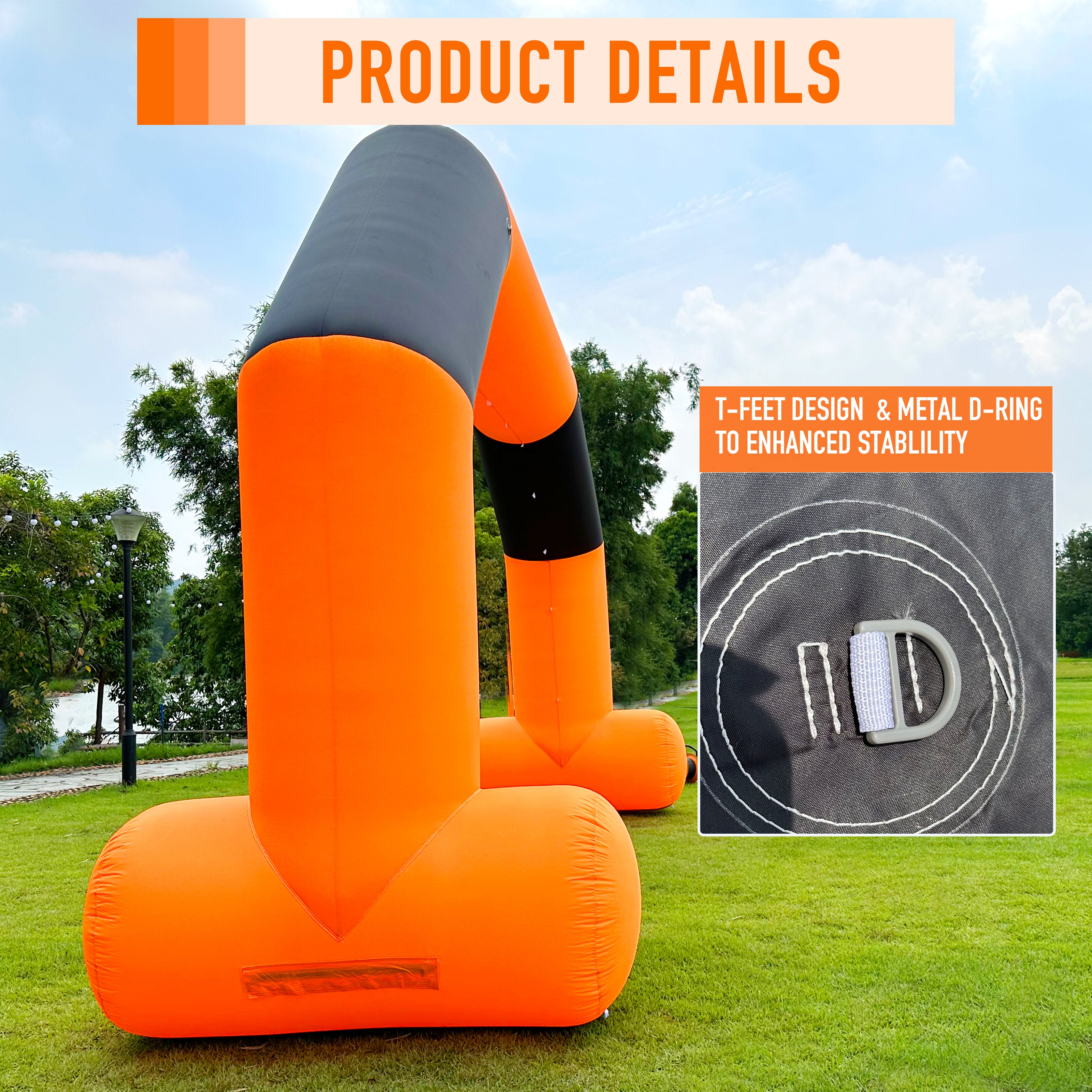 OZIS 20ft Inflatable Arch With T-Shaped Feet & Blower, Hexagon Inflatables Archway with Removable Start/Finish Line Banners For Race Competition Outdoor Advertising Commerce