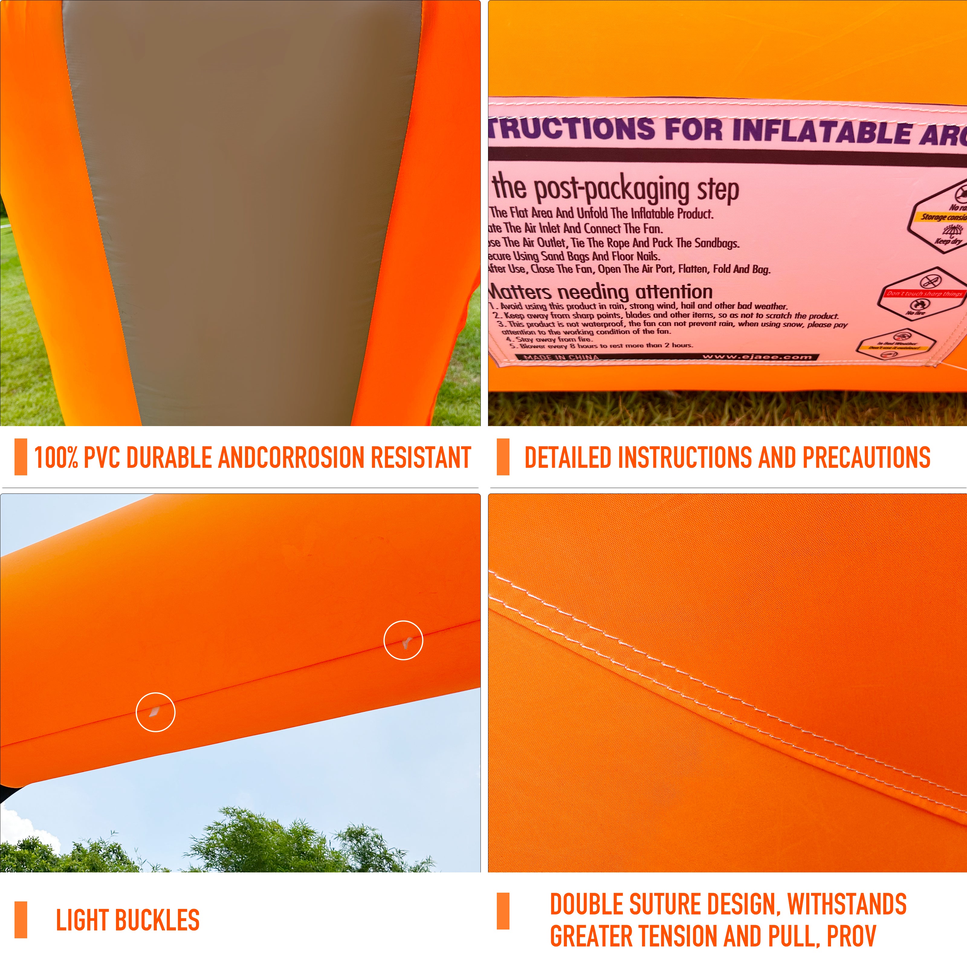 OZIS 20ft Inflatable Arch With T-Shaped Feet & Blower, Hexagon Inflatables Archway with Removable Start/Finish Line Banners For Race Competition Outdoor Advertising Commerce