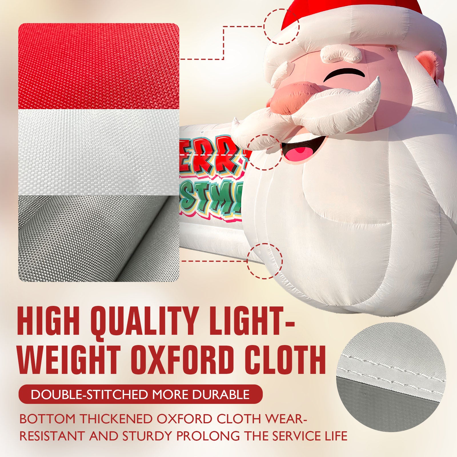 13 Ft Outdoor Inflatable Santa Billboard with Built-In Color-Changing LED Lights