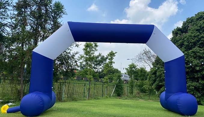 OZIS 20ft Inflatable Arch With T-Shaped Feet & Blower, Hexagon Inflatables Archway with Removable Start/Finish Line Banners For Race Competition Outdoor Advertising Commerce