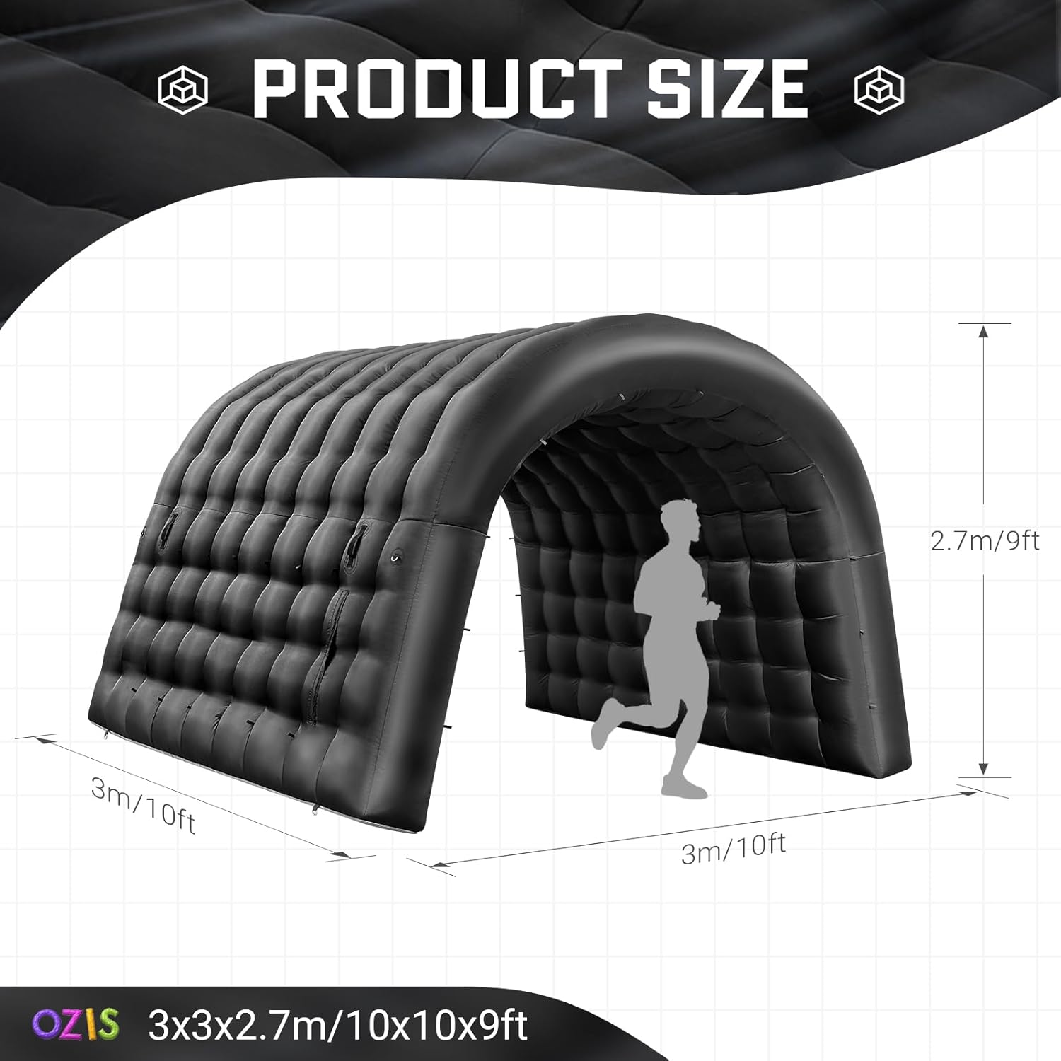 Inflatable Sports Tunnel Entrance 10x10x9FT with Blower Football Tunnel Tent Entryway