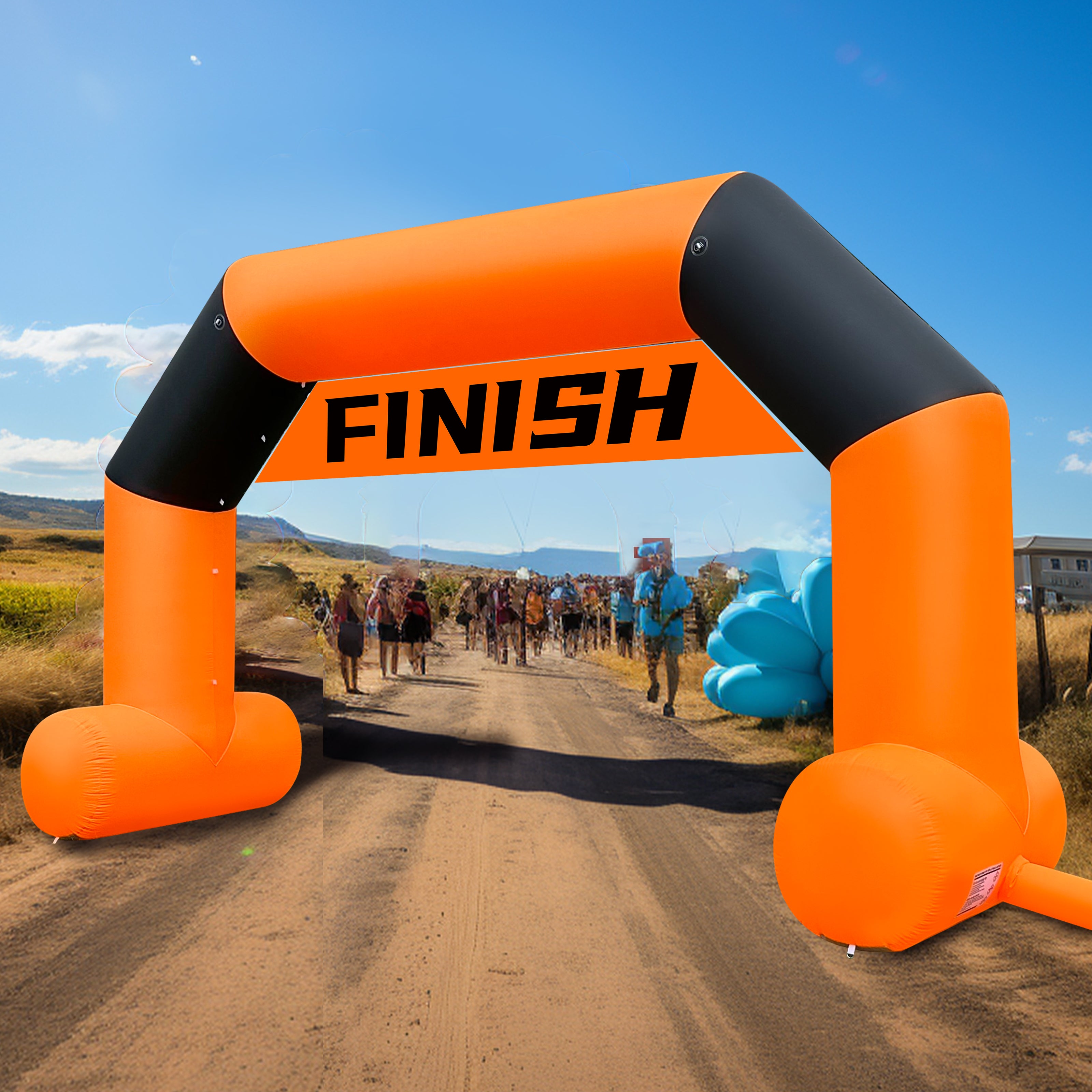 OZIS 20ft Inflatable Arch With T-Shaped Feet & Blower, Hexagon Inflatables Archway with Removable Start/Finish Line Banners For Race Competition Outdoor Advertising Commerce