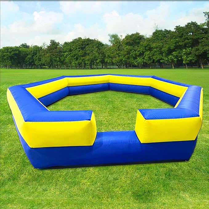 WARSUN 15ft Blue & Yellow Portable Gaga Ball Pit With Built-In Blower 150W