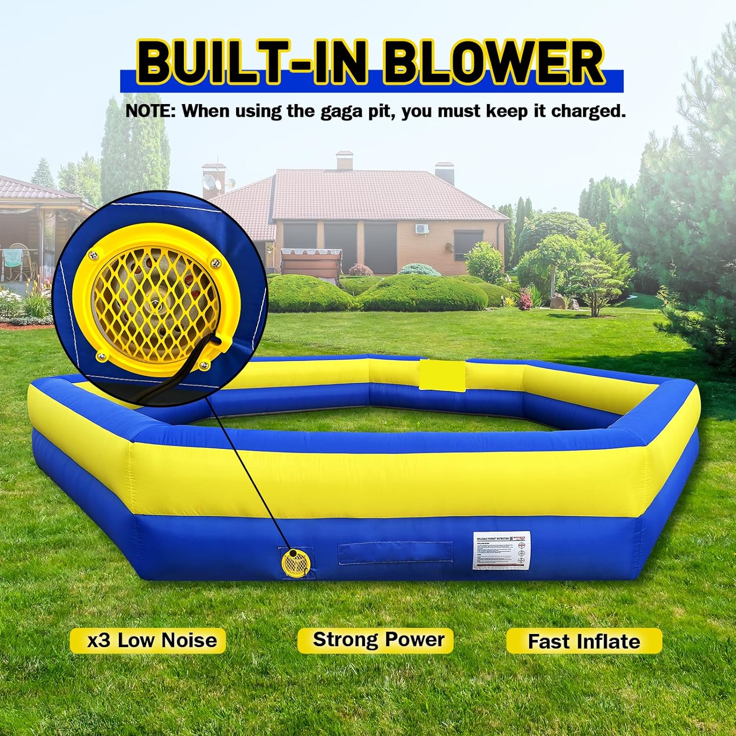 Inflatable Gaga ball Court 20Ft Portable Gaga Ball Pit for Indoor Outdoor Sport Games
