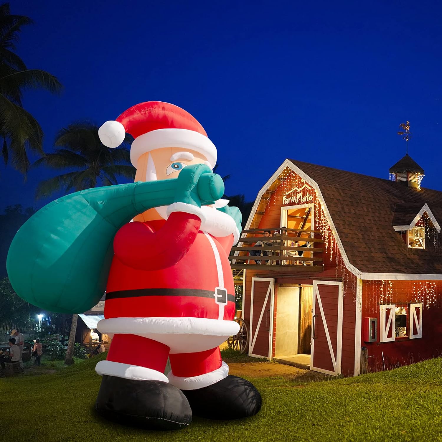 20Ft Premium Inflatable Santa Claus with Blower for Christmas Yard Decoration - Lights Included