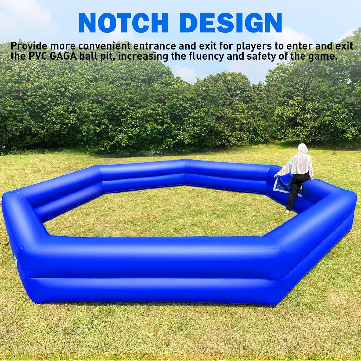 WARSUN 20Ft Premium PVC Inflatable Gaga Ball Pit - Superior Durability-Blue