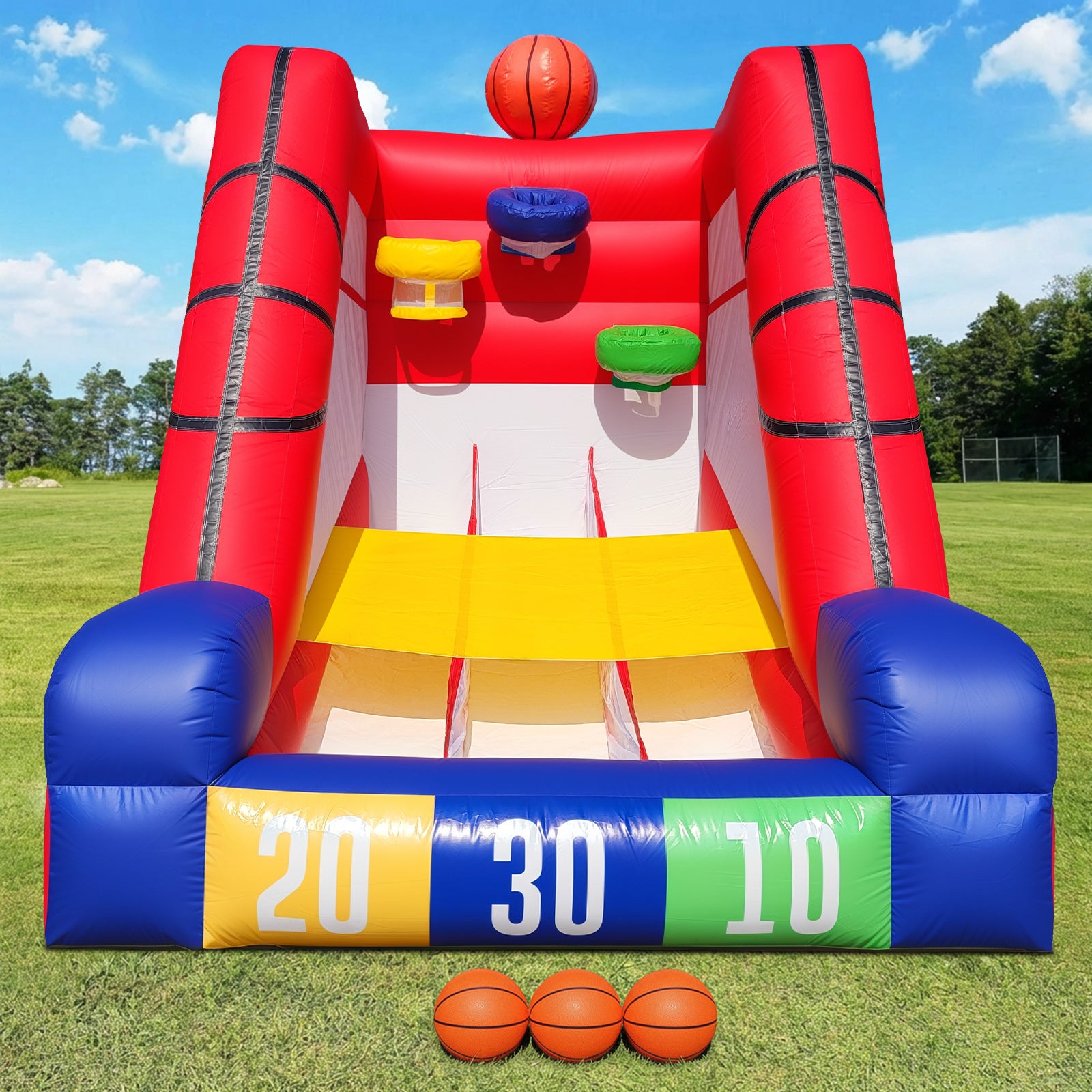 PVC Inflatable Basketball Game 12Ft with 3 Balls and Blower for Parties and Rentals