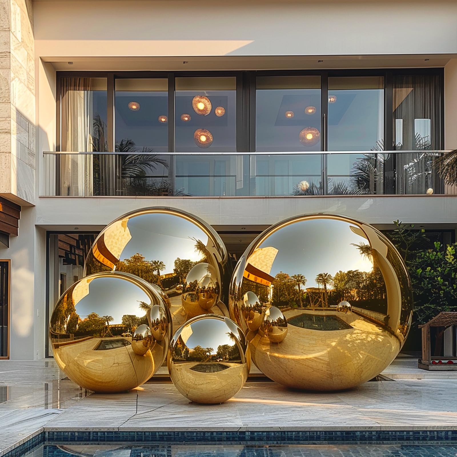 Inflatable Mirror Ball Airtight Big Shiny Balls with Air Pump for Event Decoration - Choose Color & Size