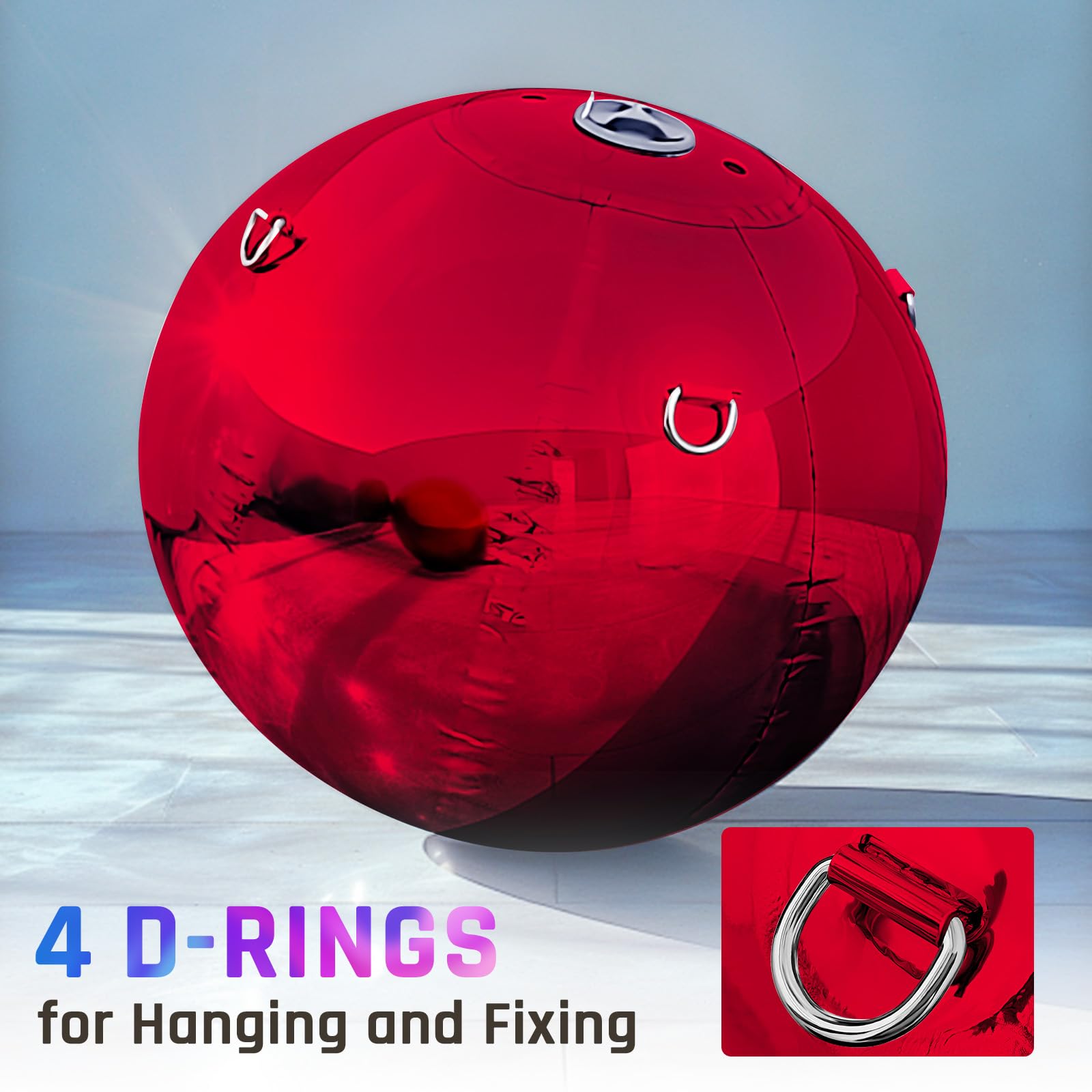 Inflatable Mirror Ball Airtight Big Shiny Balls with Air Pump for Event Decoration - Choose Color & Size