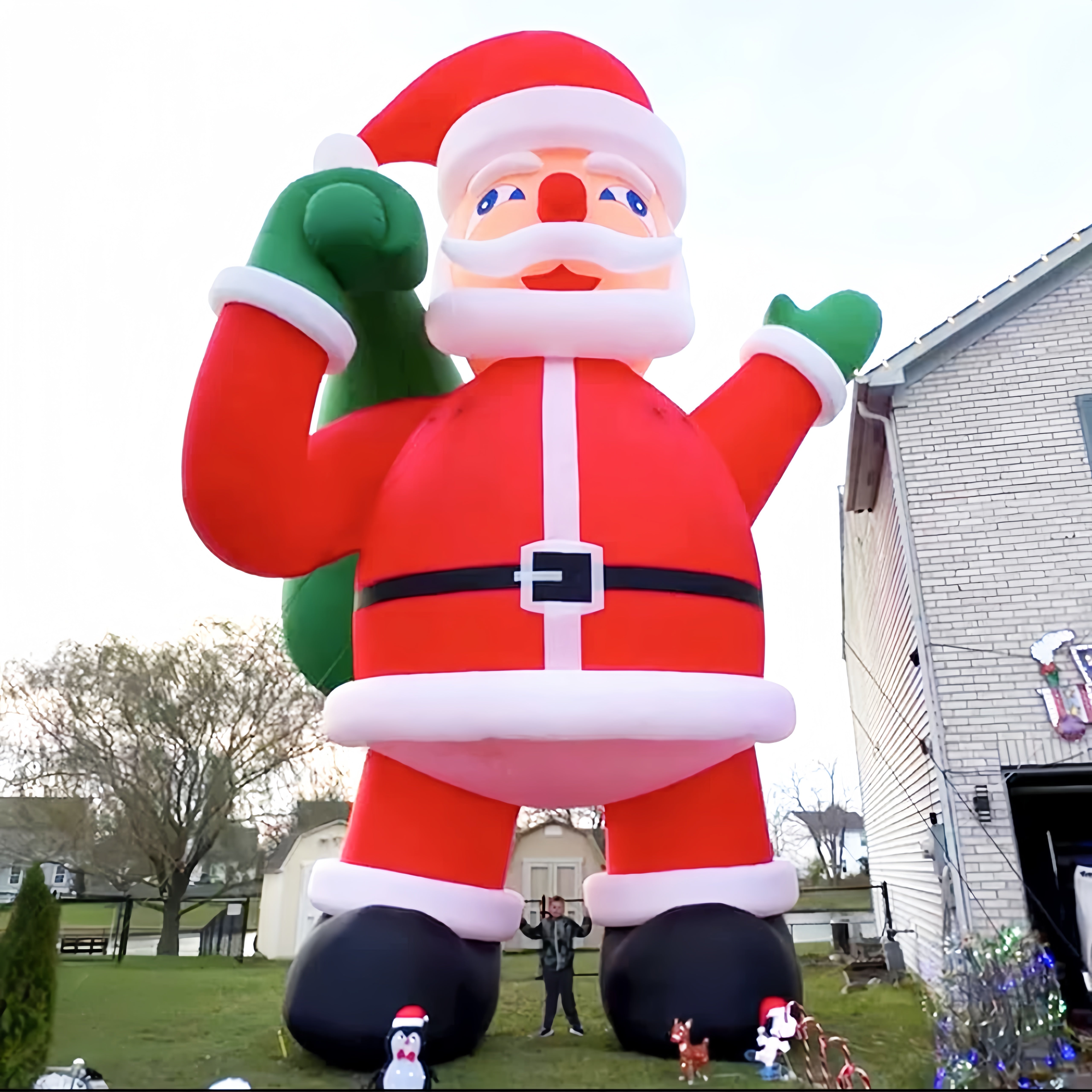 40Ft Giant Premium Inflatable Santa Claus with Blower for Christmas Yard Decoration - No Lights Included