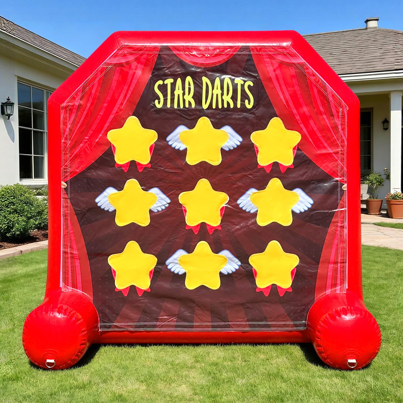 2-in-1 Inflatable Carnival Game with Scoring Toss & Tic Tac Toe 6Ft– Dual Interactive Party Game