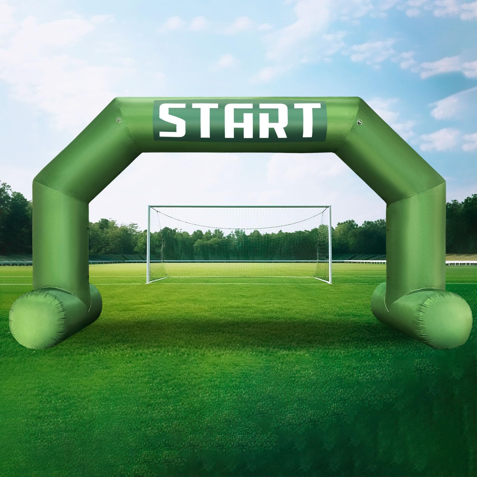 20Ft Inflatable Arch with Start Finish Banner and T-Shaped Base for Races and Events