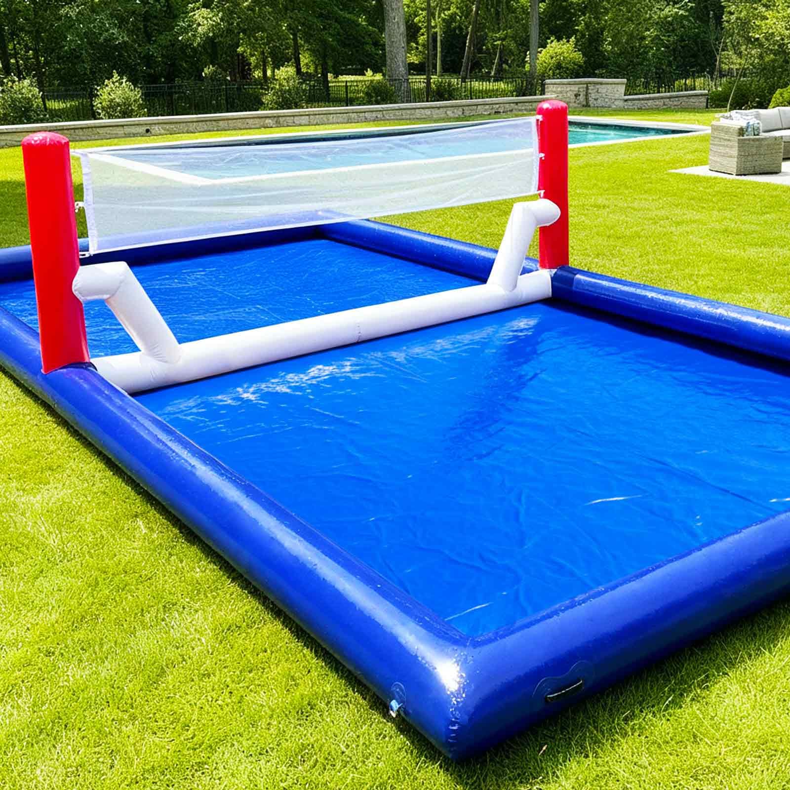 Inflatable Volleyball Court 30Ft with Air Pump & Volleyball, Commercial Grade PVC Volleyball Pool Field