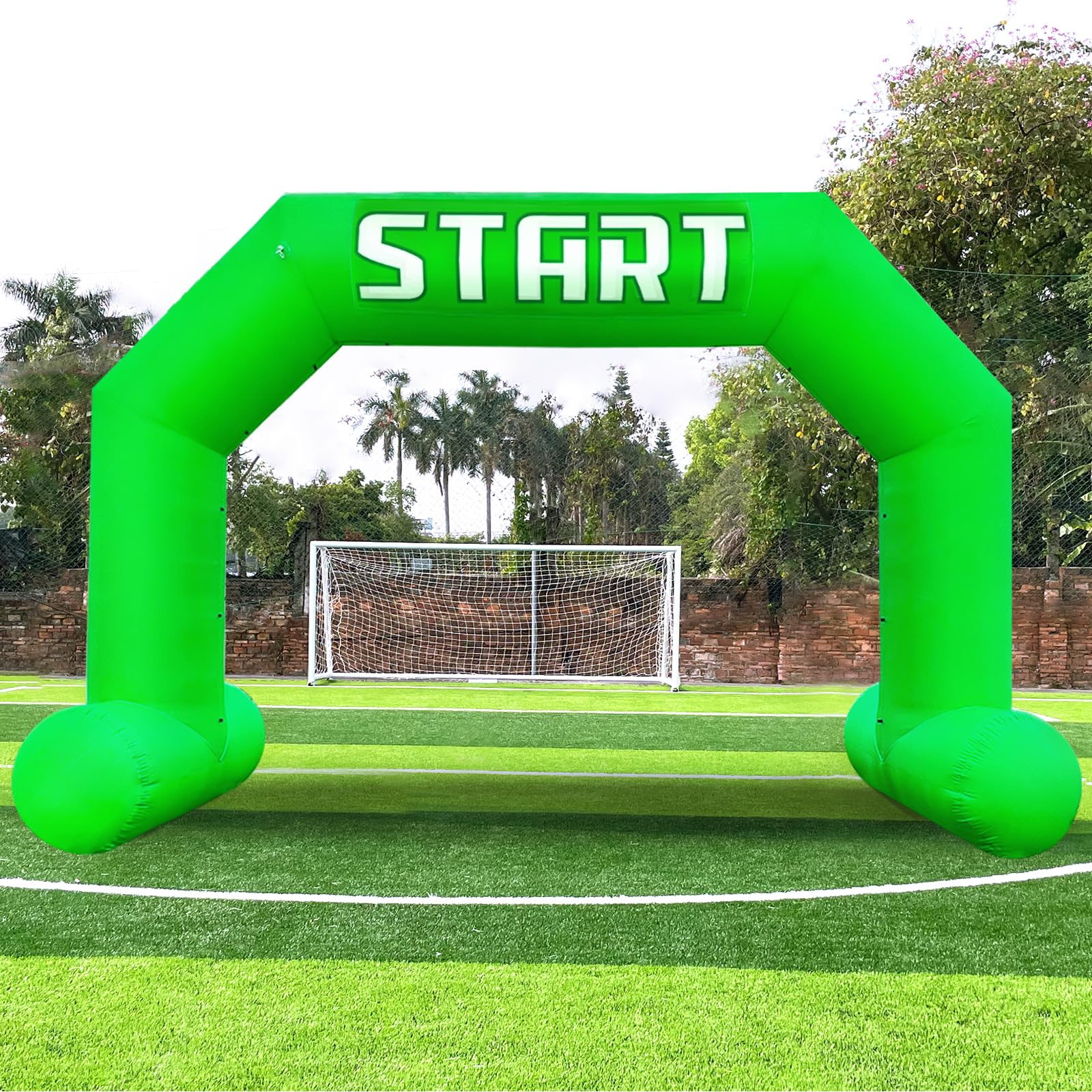20Ft Inflatable Arch with Start Finish Banner and T-Shaped Base for Races and Events