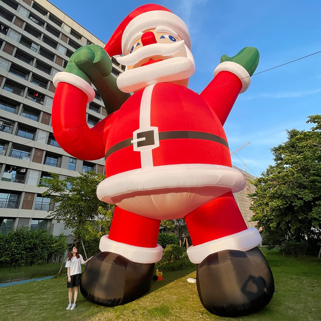 40Ft Giant Premium Inflatable Santa Claus with Blower for Christmas Yard Decoration - No Lights Included