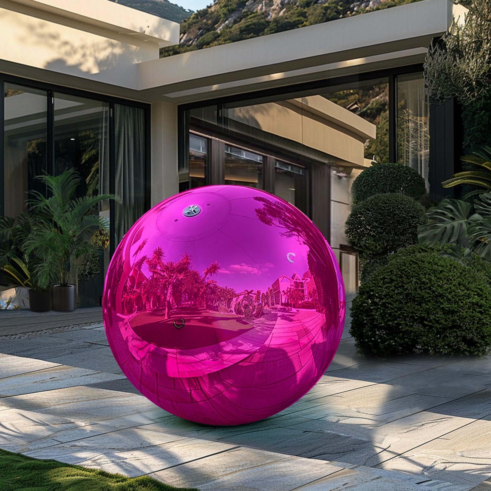 Inflatable Mirror Ball Airtight Big Shiny Balls with Air Pump for Event Decoration - Choose Color & Size