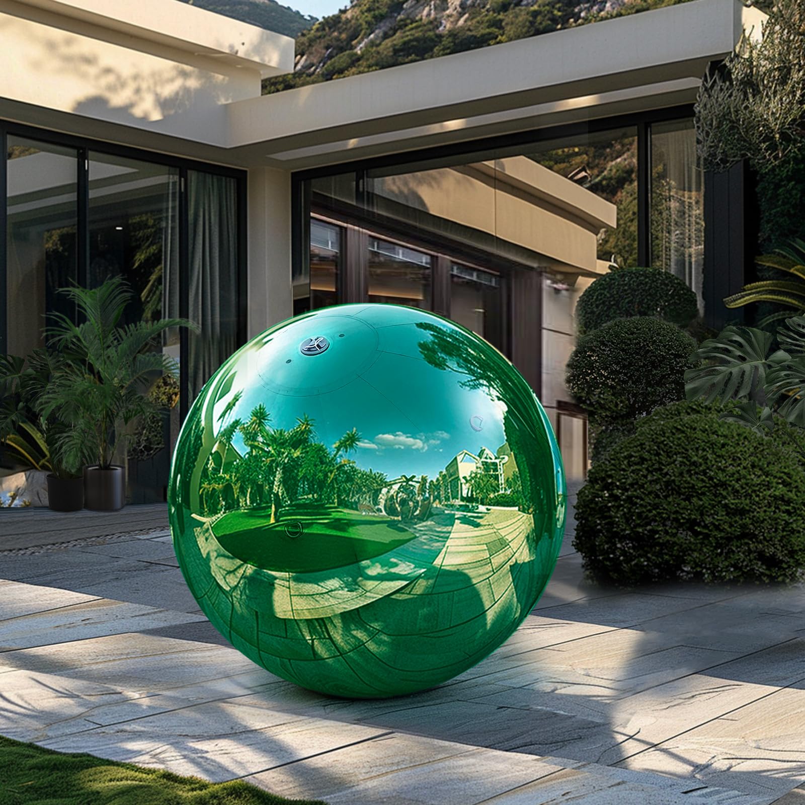 Inflatable Mirror Ball Airtight Big Shiny Balls with Air Pump for Event Decoration - Choose Color & Size