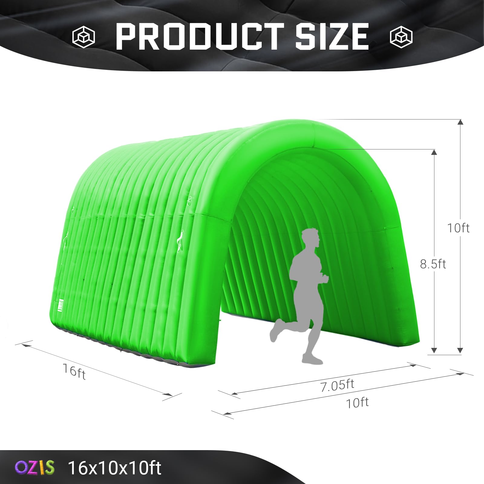 Inflatable Sports Tunnel Entrance 16x10x10FT with Blower Football Tunnel Tent Entryway