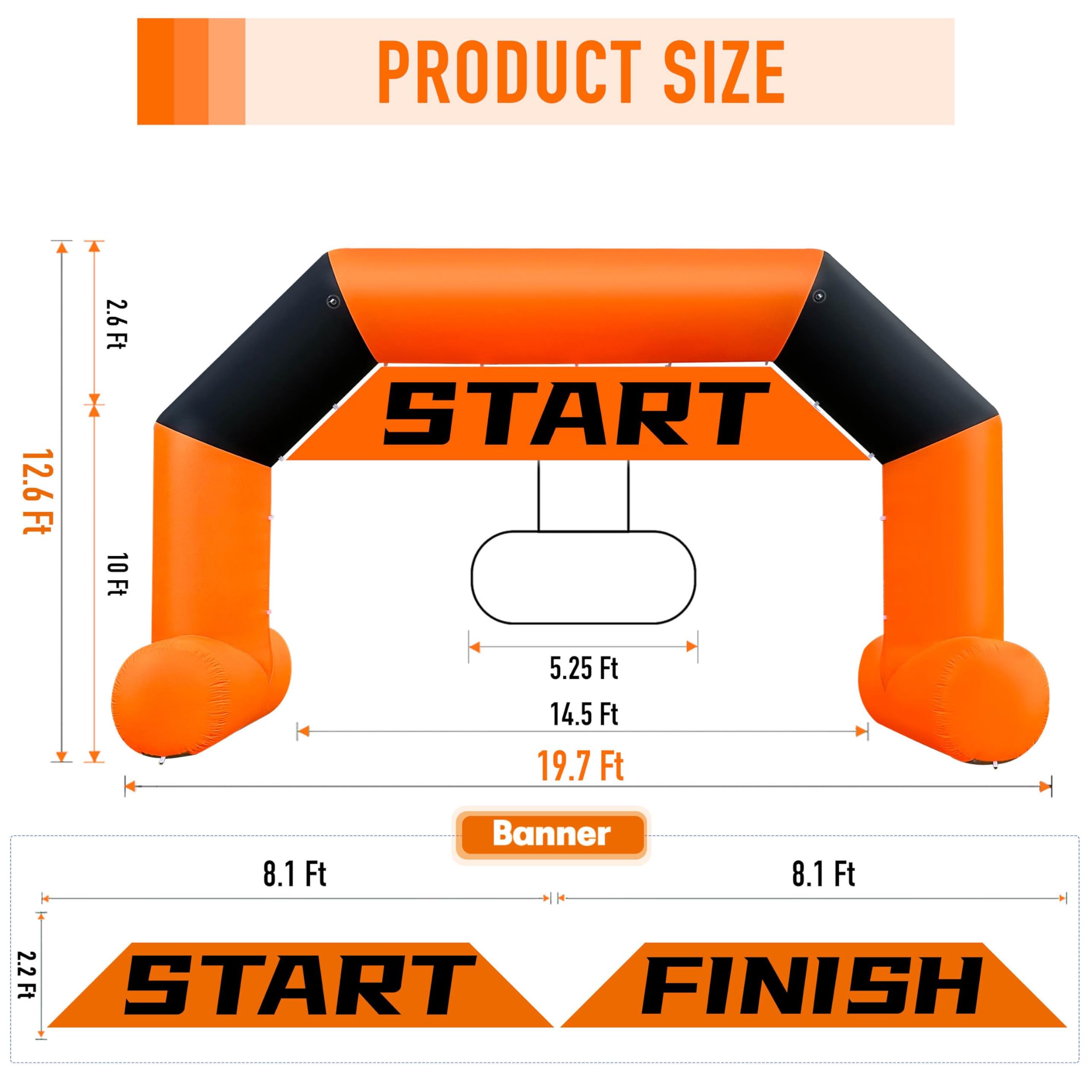 20Ft Inflatable Event Archway with Dual-Color Splicing Visibility Entrance for Outdoor Events