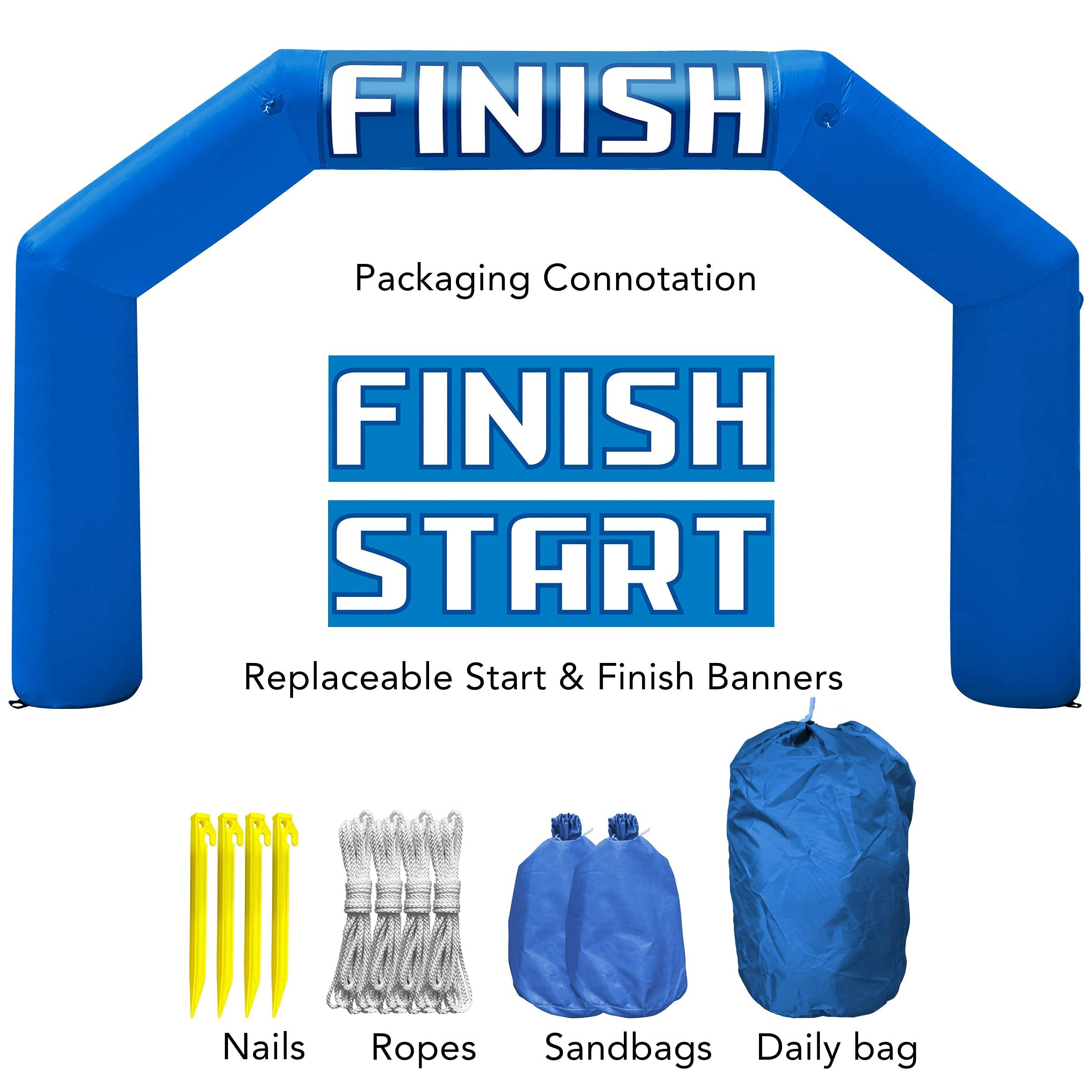 20Ft Inflatable Arch with Start Finish Line Banners & Blower for Races and Events