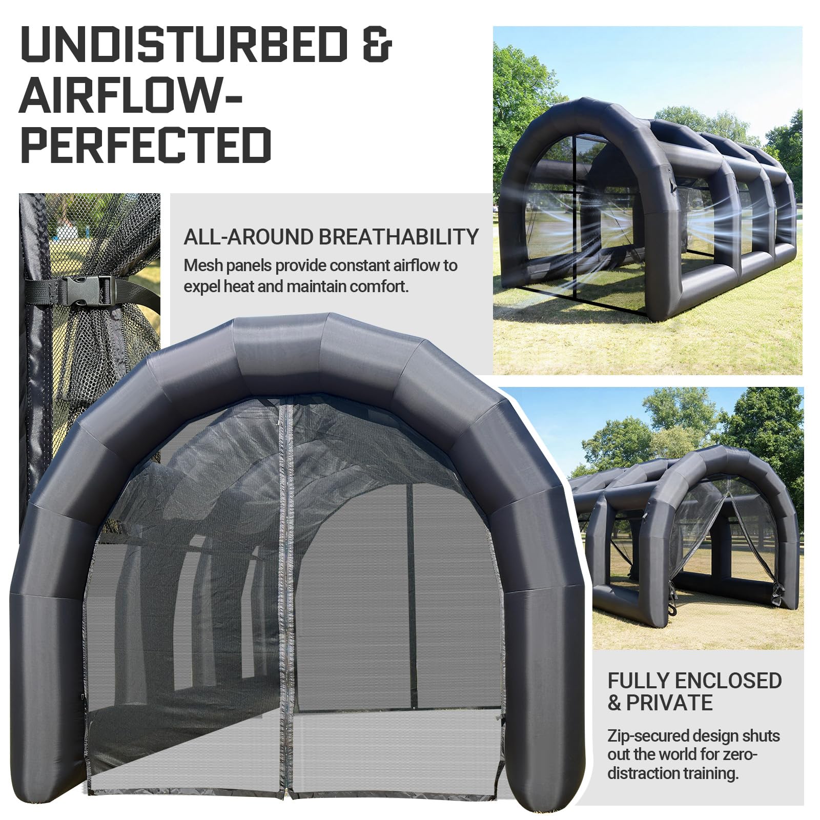 Inflatable Baseball Batting Cage Tennis Tent 20x10x11.5ft with Blower, Inflatable Baseball Field Softball Batting & Pitching Cage
