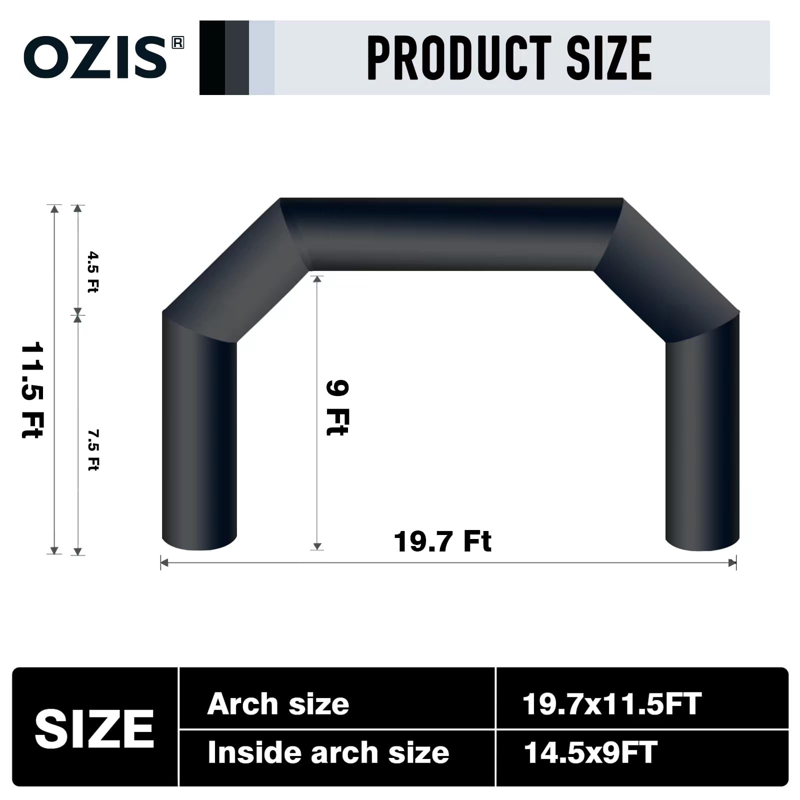 20Ft Inflatable Event Arch - Portable Outdoor Entrance with High-Power Blower