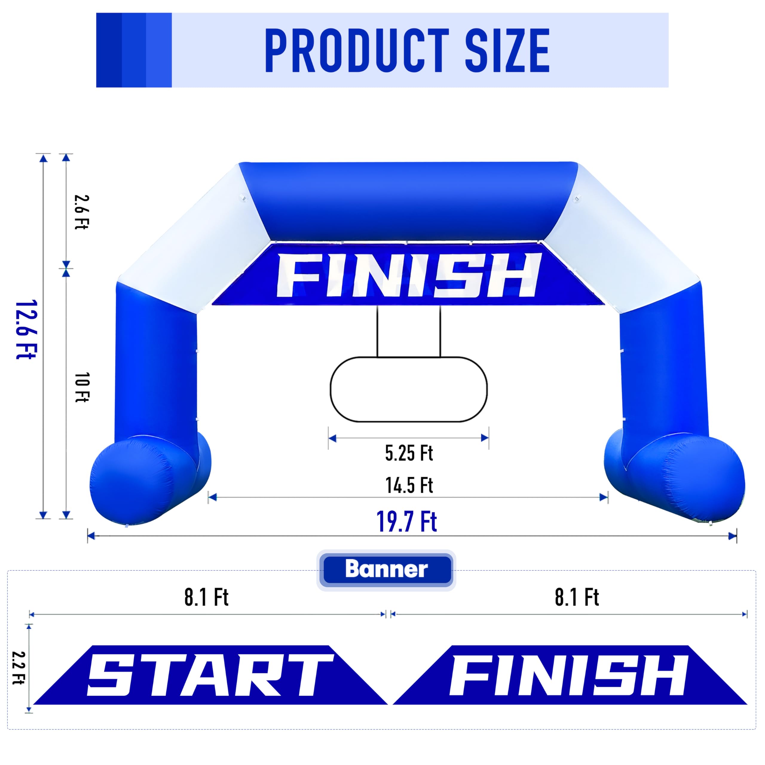 20Ft Inflatable Event Archway with Dual-Color Splicing Visibility Entrance for Outdoor Events