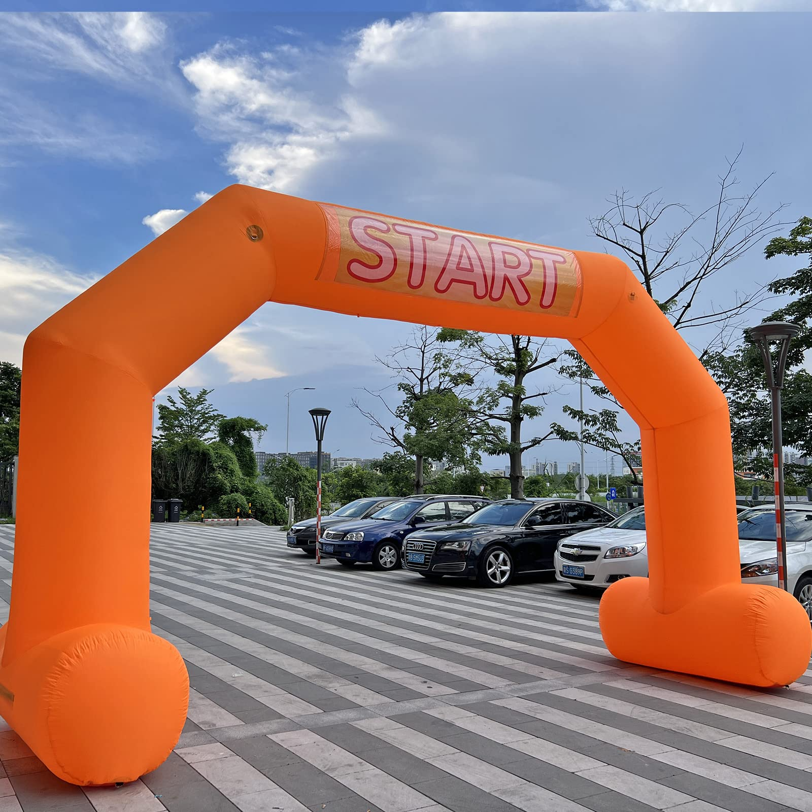 20Ft Inflatable Arch with Start Finish Banner and T-Shaped Base for Races and Events