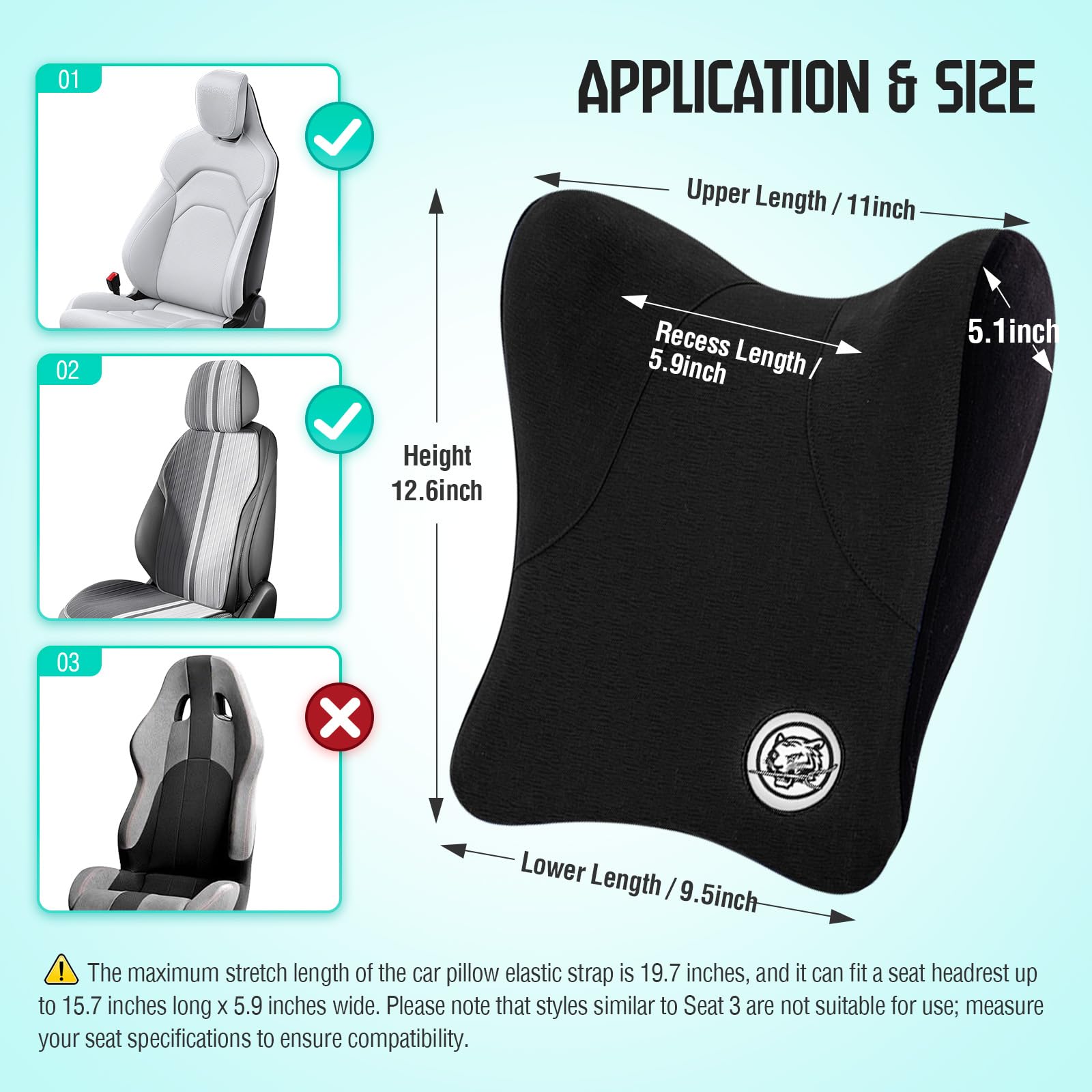 Car Neck Pillow Memory Foam Headrest Cervical Cushion for Driving