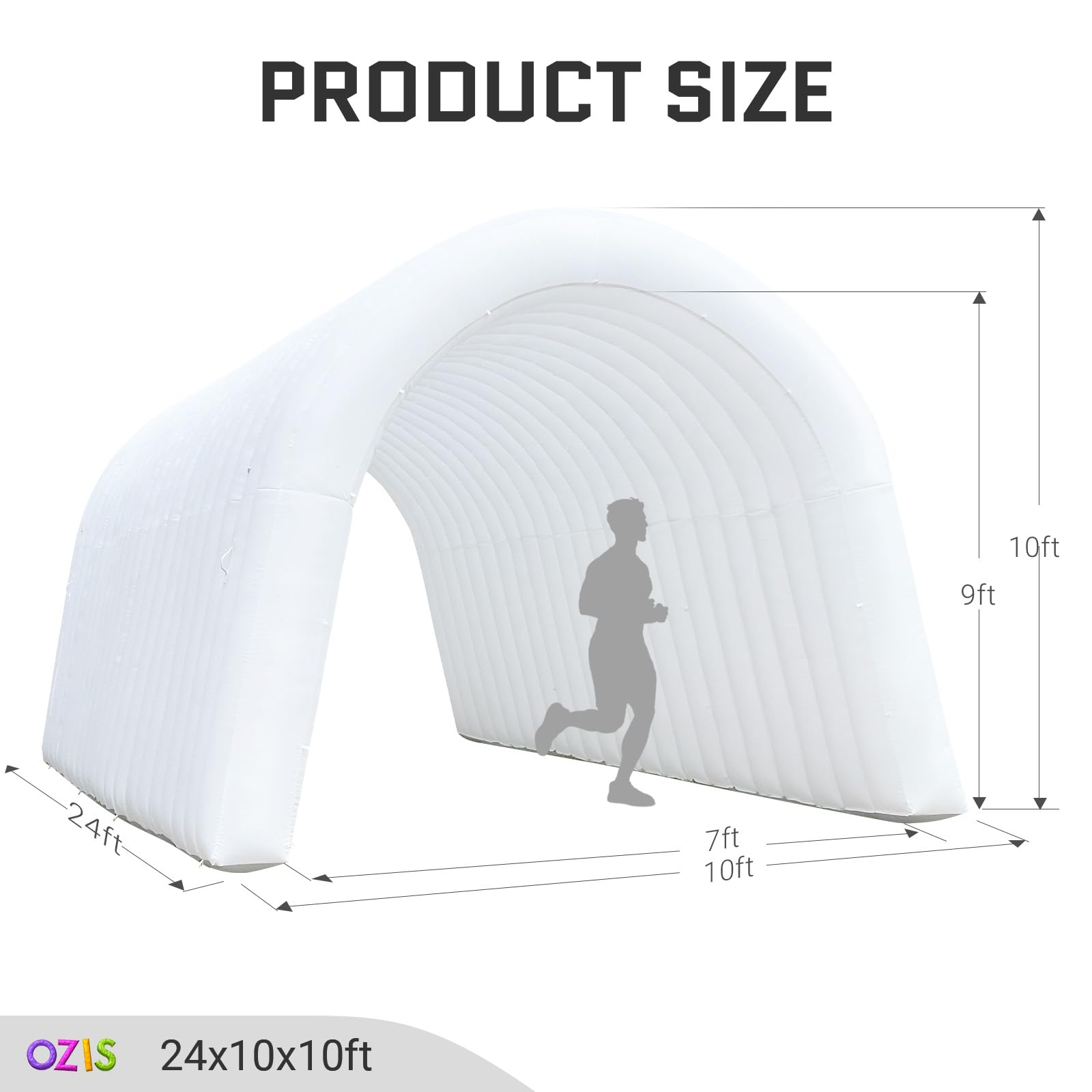 Inflatable Tunnel Entrance 24x10x10FT with Blower Entry Tunnel Tent for Sports Events and Outdoor Activities