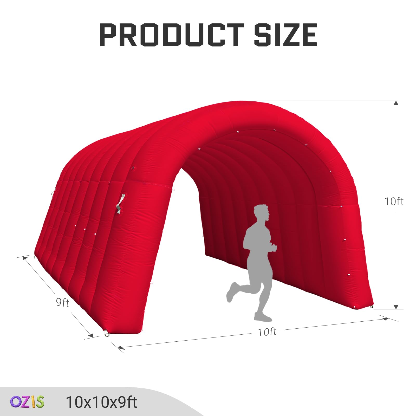 Inflatable Sports Tunnel Entrance 10x10x9FT with Blower Football Tunnel Tent Entryway