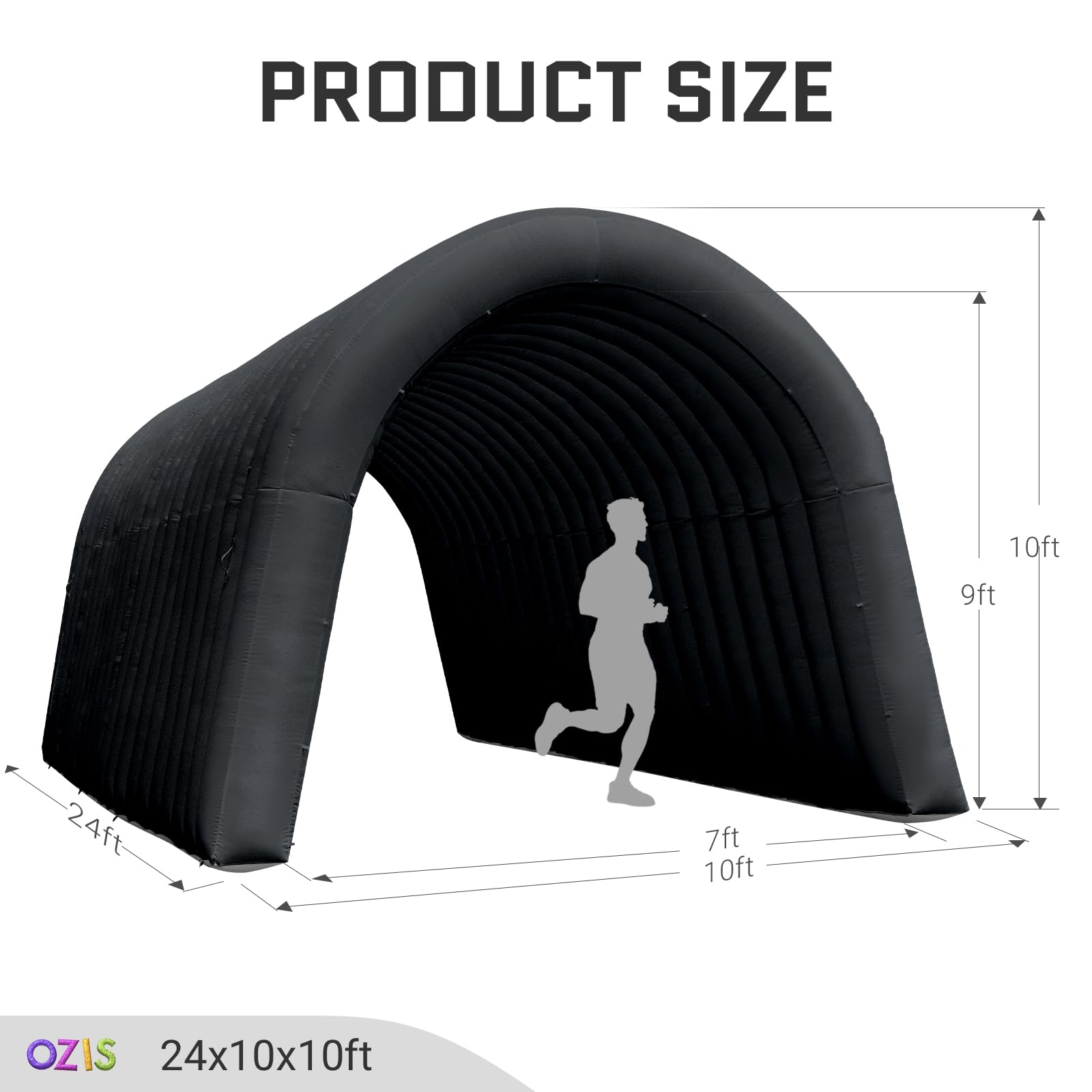 Inflatable Tunnel Entrance 24x10x10FT with Blower Entry Tunnel Tent for Sports Events and Outdoor Activities