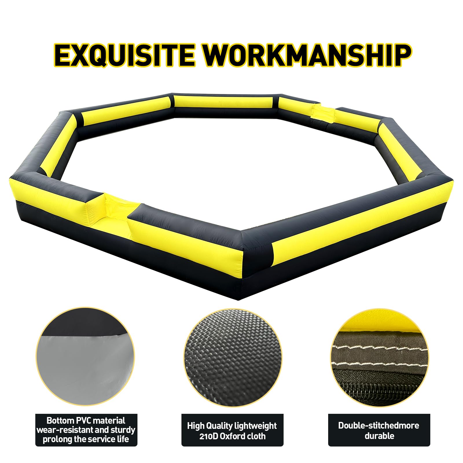 WARSUN 26Ft Inflatable Gaga Ball Pit with High-Power Blower-Yellow &Black