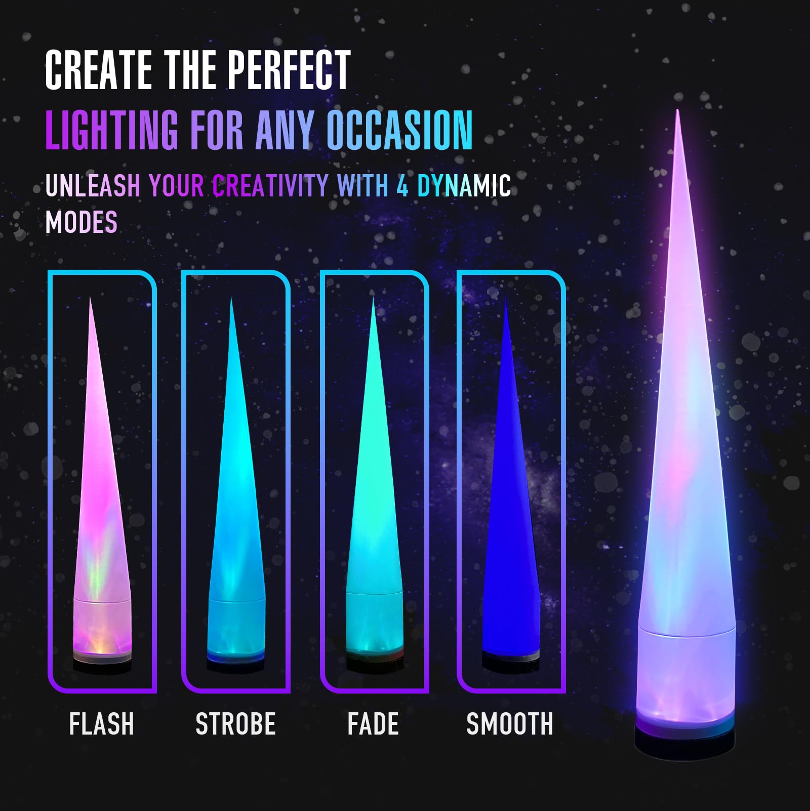 9.8Ft Inflatable Color-Changing Column Decorative Lamp Replaceable Tube Pillar - Straight Tip