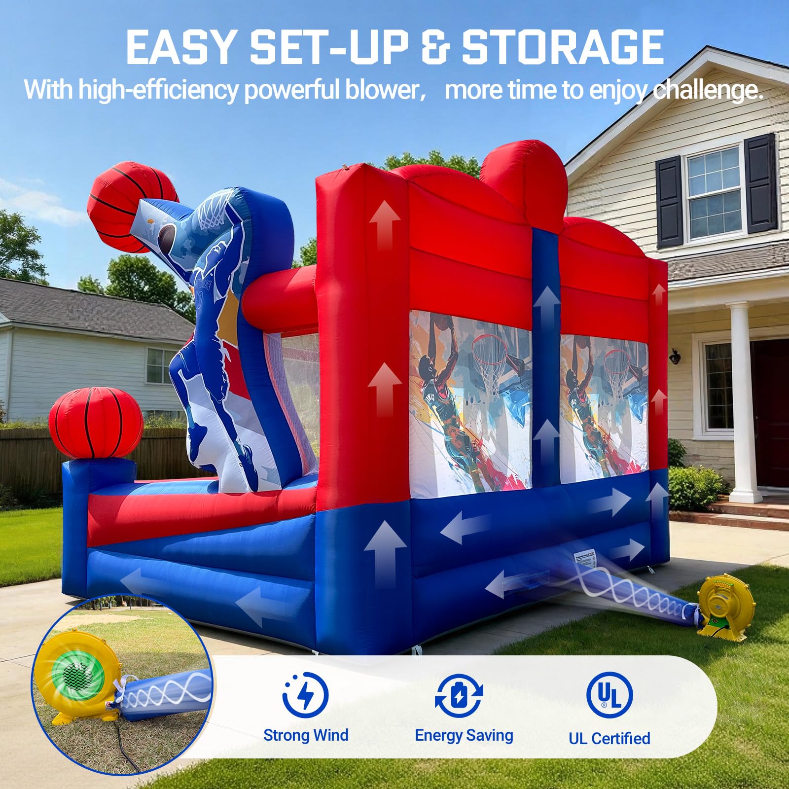 Inflatable Basketball Hoop Shot Game Dual Lane 13x10Ft for Sports Events - Athlete Theme