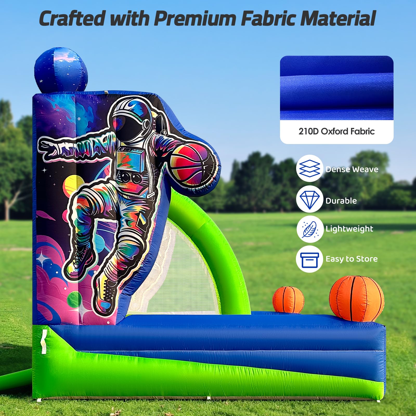 Inflatable Basketball Hoop Shot Dual Lane 13x10Ft - Space Jam Quest (Astronaut)