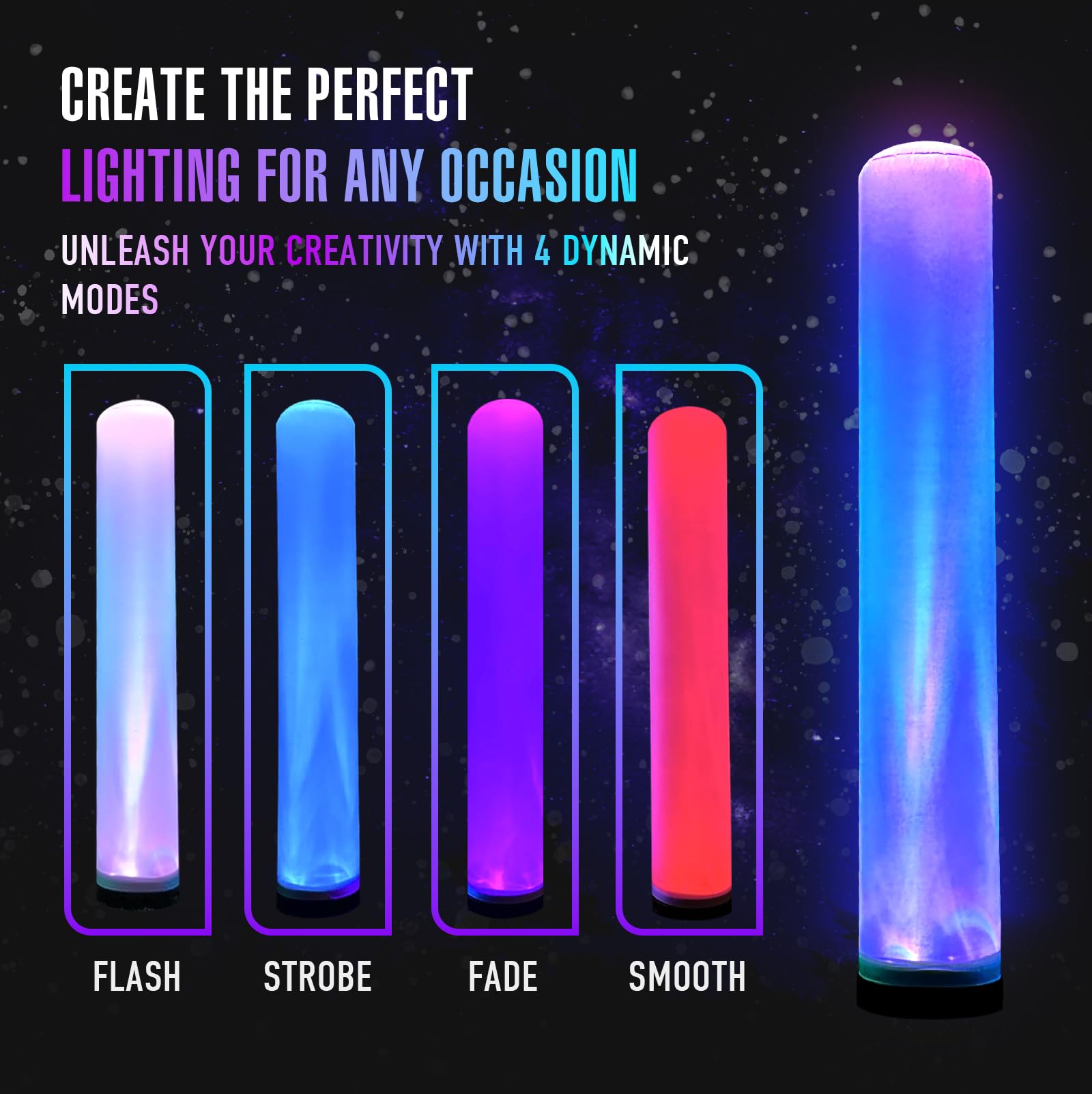 8.8Ft Inflatable Color-Changing Column Decorative Lamp Replaceable Tube Pillar
