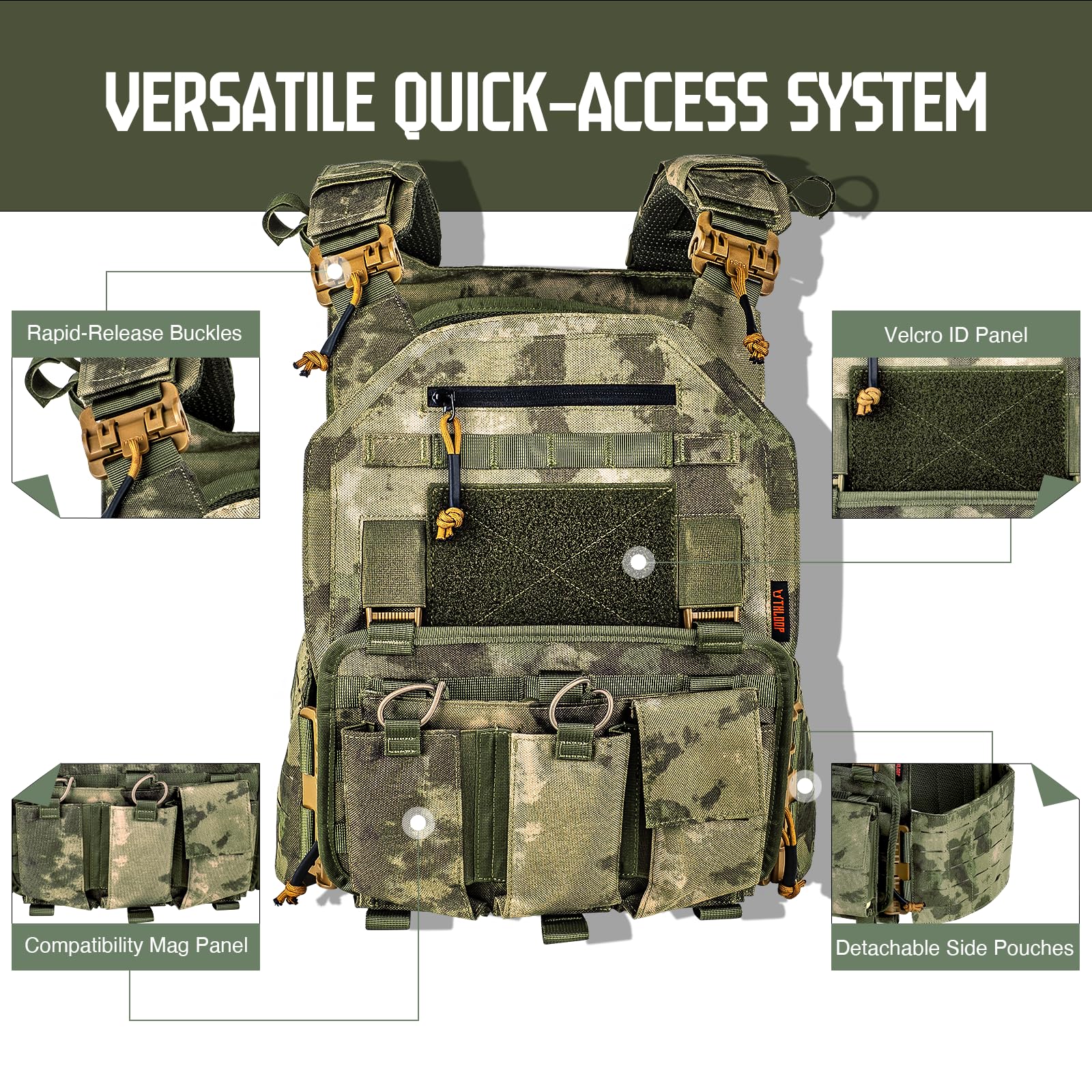 Tactical Vest with Quick Release Breathable Airsoft Vest