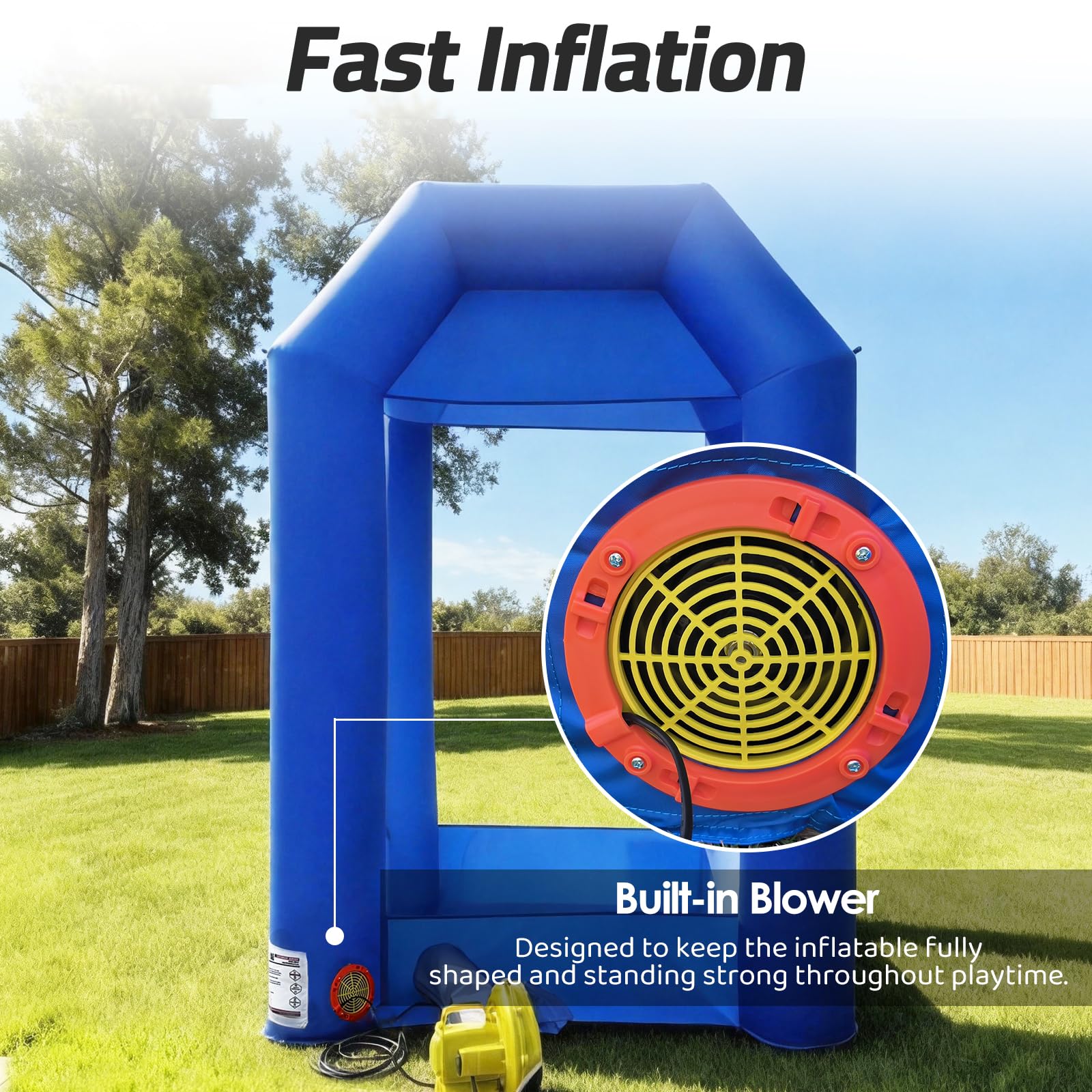 Inflatable Money Blowing Booth 5.2x5.2x8.2FT with 2 Blowers Cash Cube Game for Events
