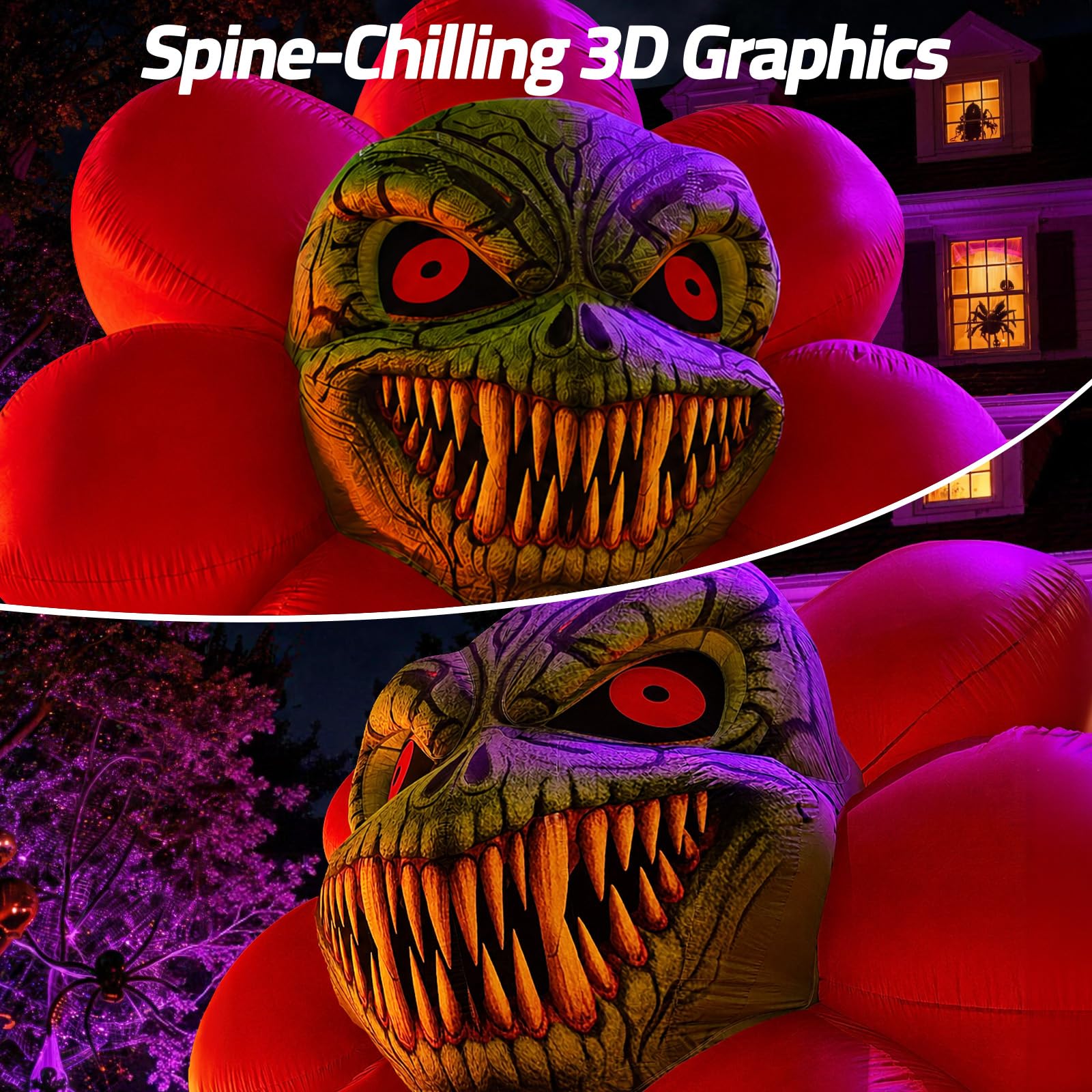 16.4FT Giant Halloween Inflatable Flower Decoration with Blower β Outdoor Halloween Party & Yard Decor