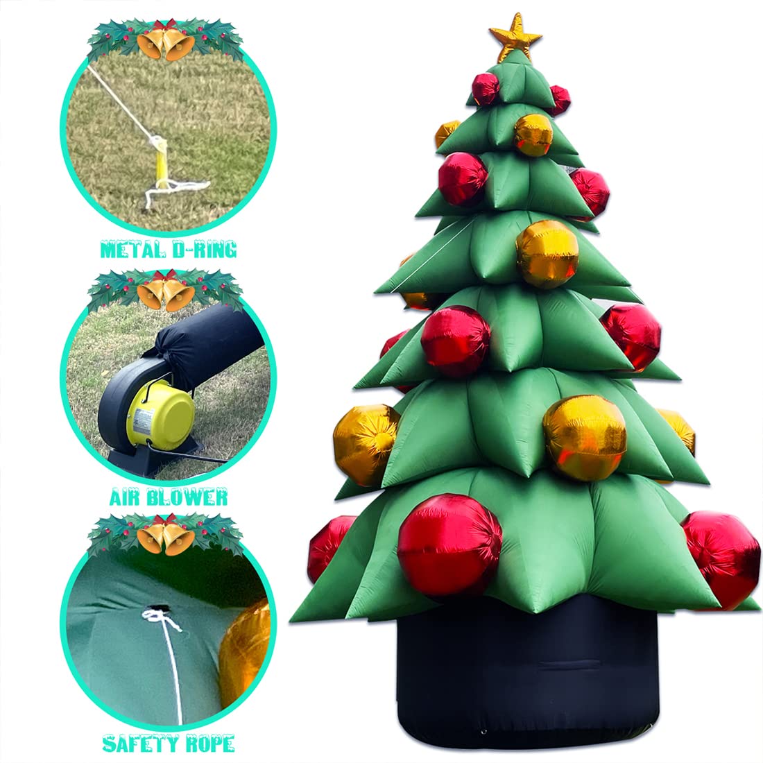 26Ft Outdoor Inflatable Christmas Tree Decoration with Blower - No Lights Included