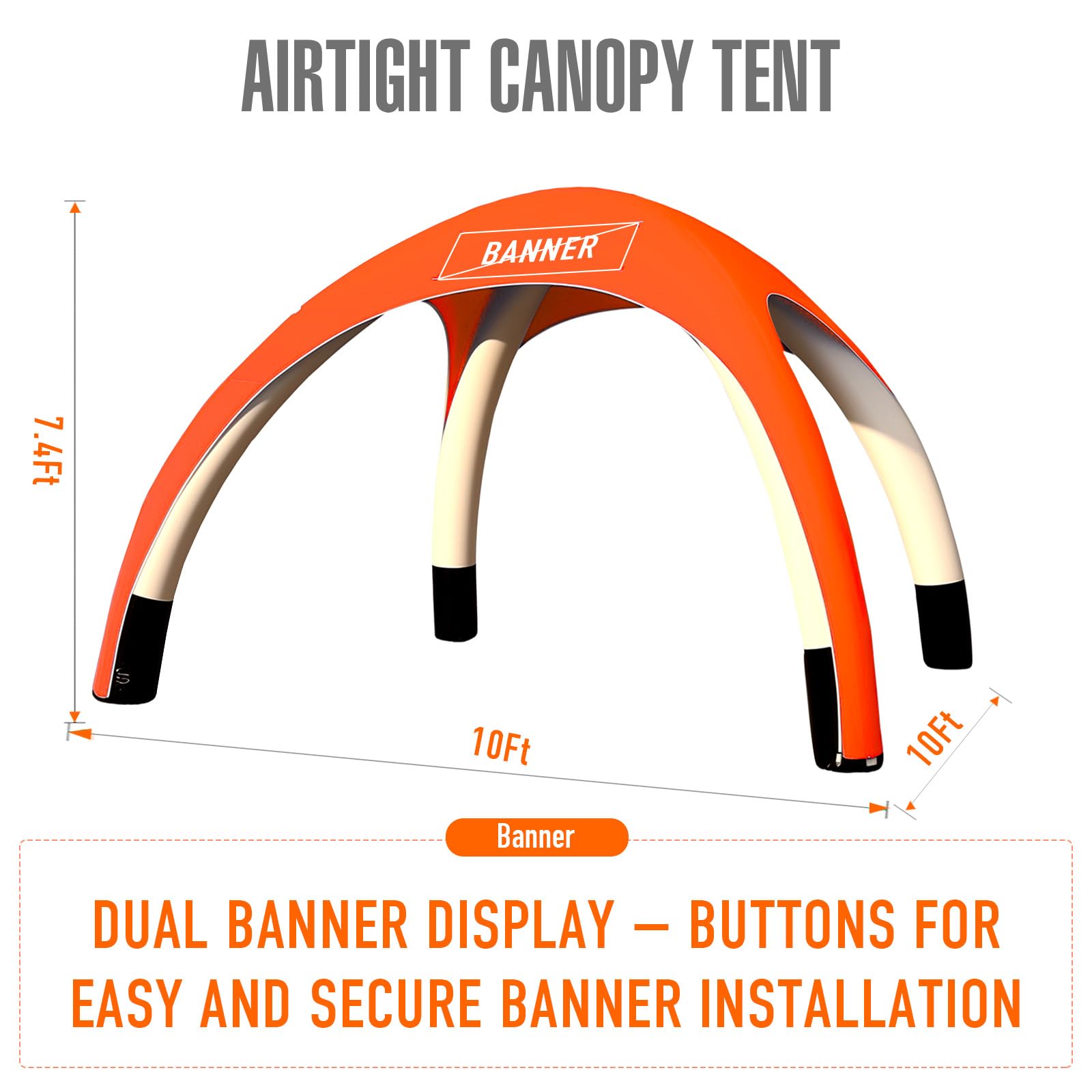 Inflatable Air Canopy Tent 10'x10' Outdoor UV Protection Sun Shelter Event Spider Tent