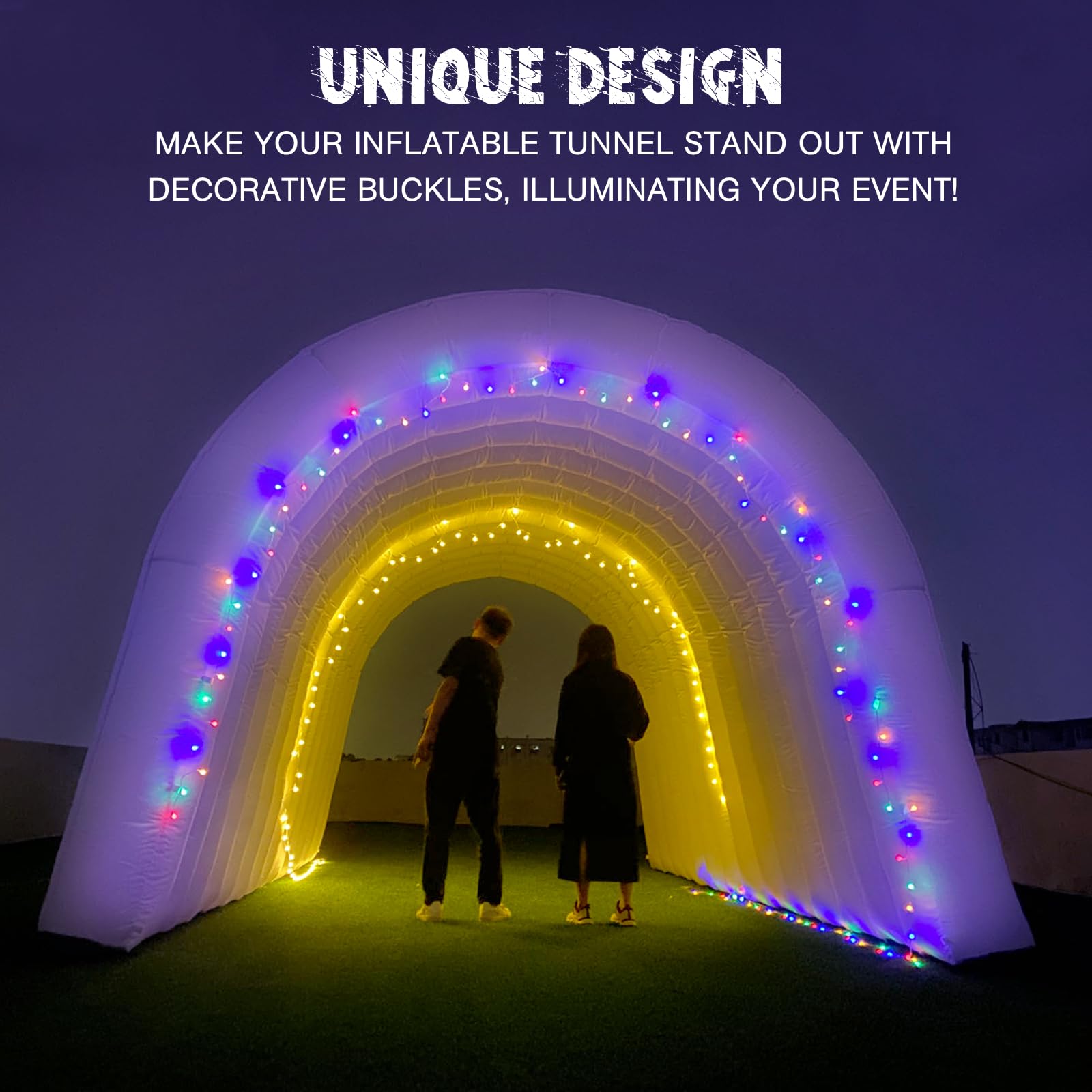 White Inflatable Tunnel Entrance Sports Tunnel with Installed Blower Football Tunnel Tent