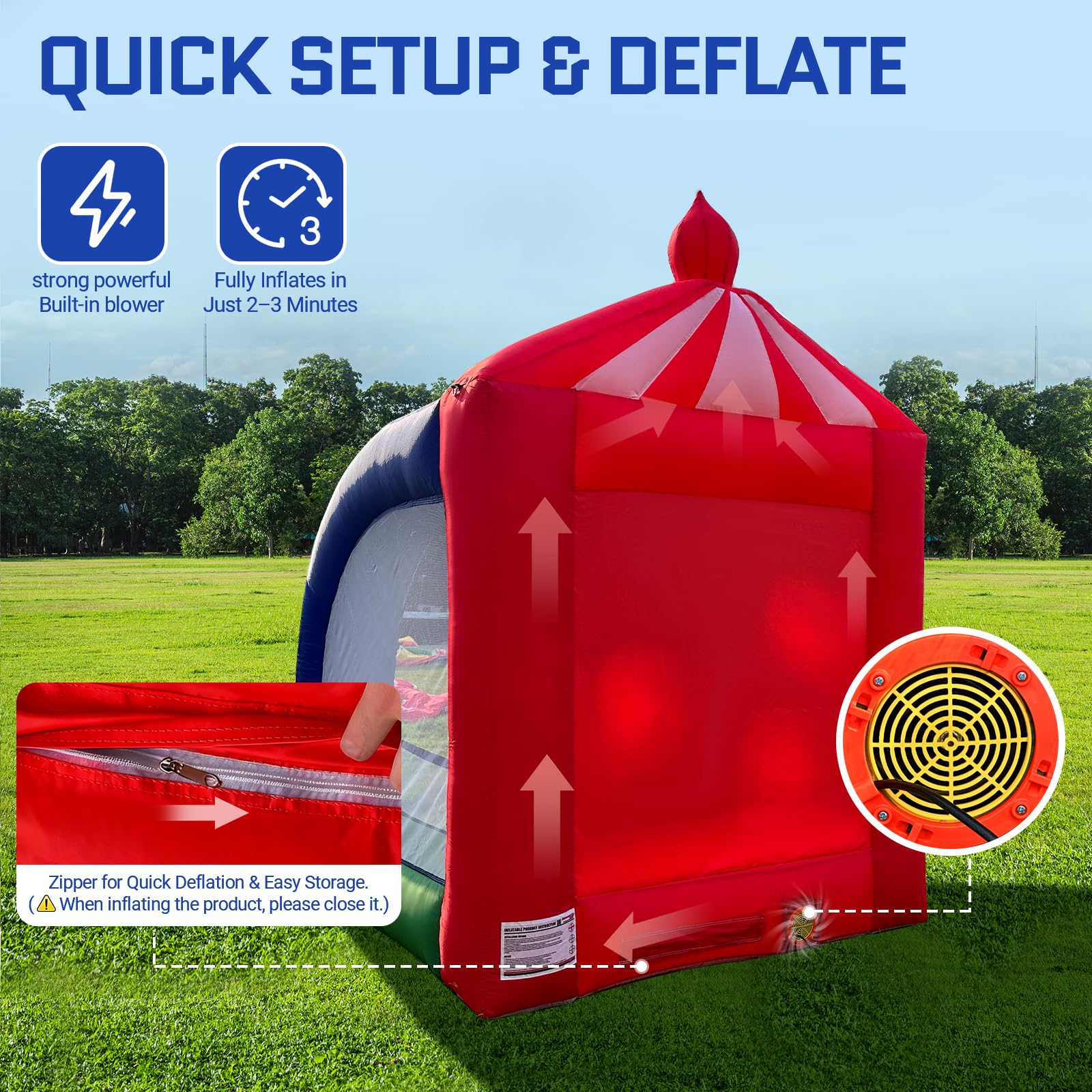 Inflatable Soccer Game 6.5x6.5x9Ft with Ball and Blower for Parties Carnivals and Interactive Games
