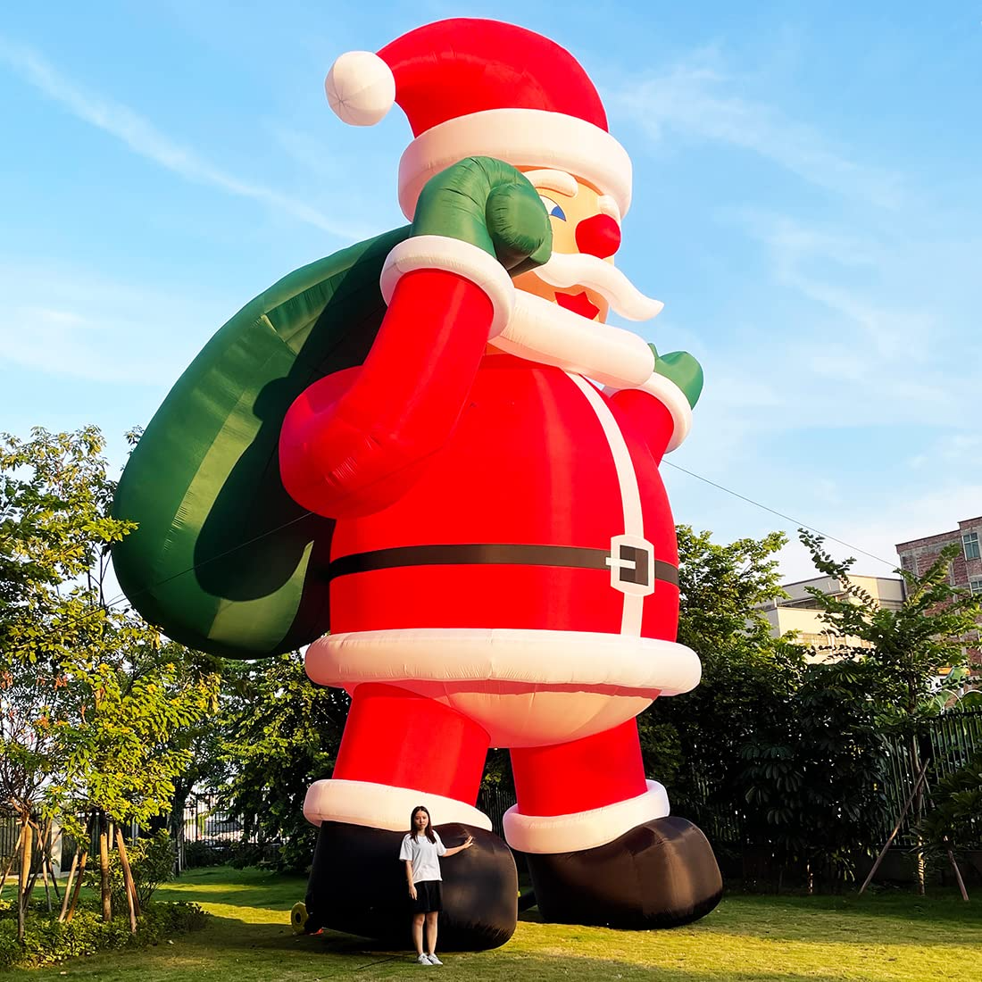 40Ft Giant Premium Inflatable Santa Claus with Blower for Christmas Yard Decoration - No Lights Included