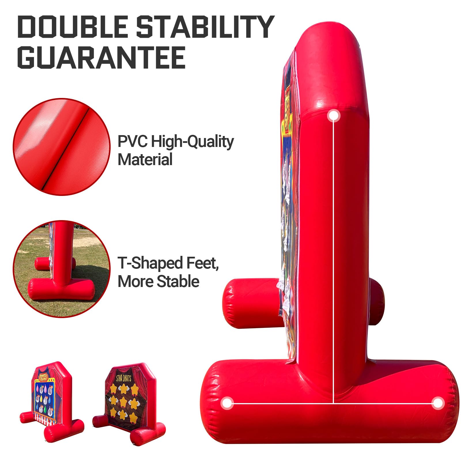 2-in-1 Inflatable Carnival Game with Scoring Toss & Tic Tac Toe 6Ft– Dual Interactive Party Game