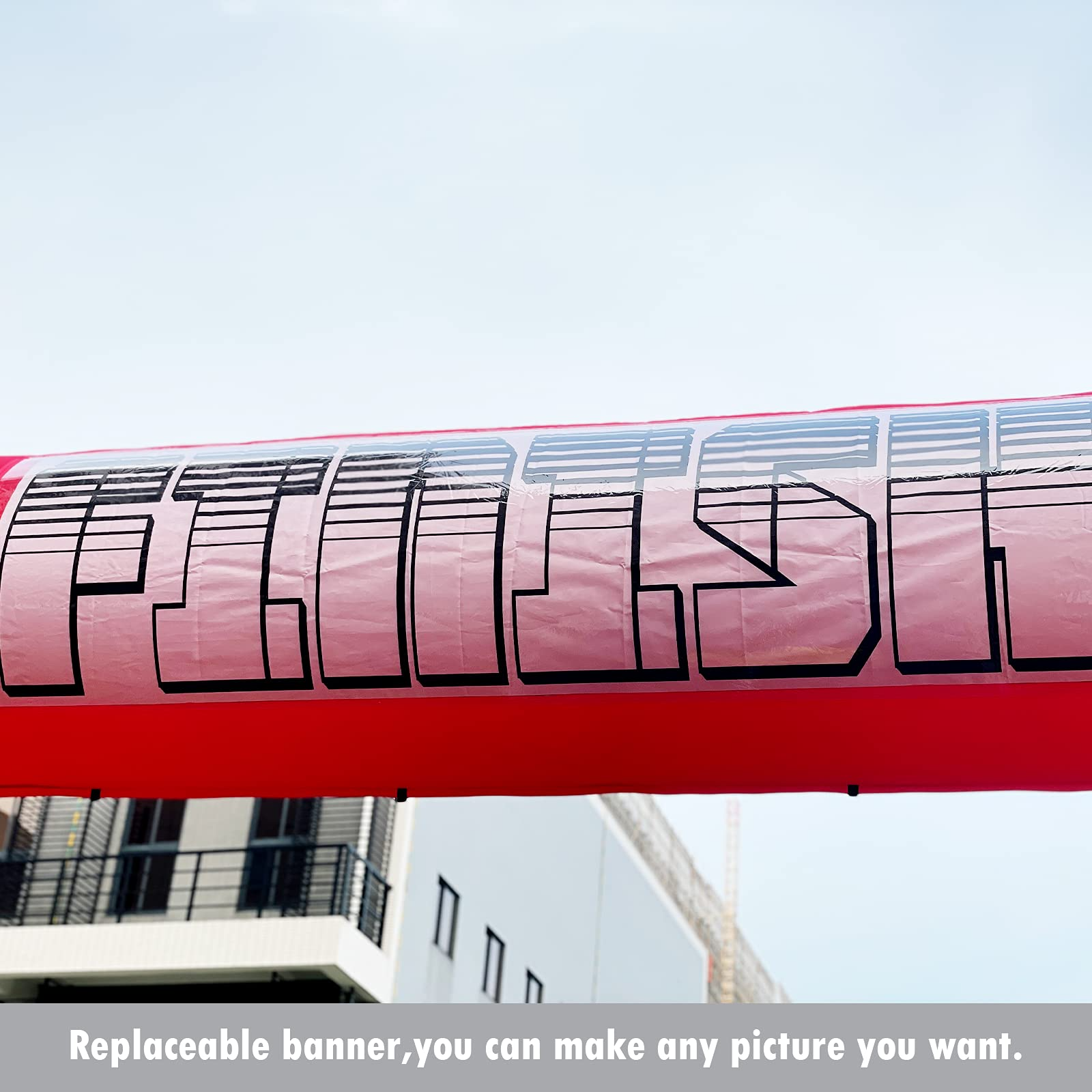 20Ft Inflatable Arch with Start Finish Banner and T-Shaped Base for Races and Events