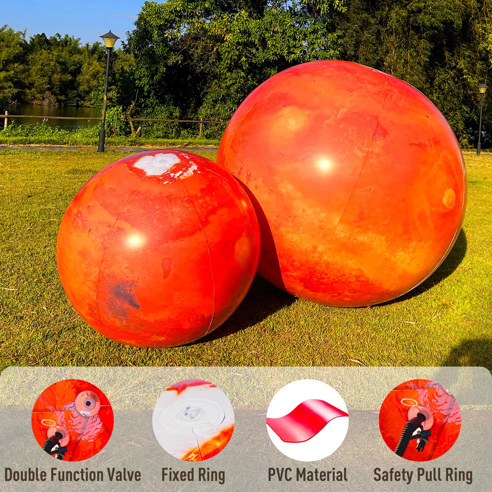 Inflatable Planet Balls Big Planet Balloons with LED Light - Choose Style & Size